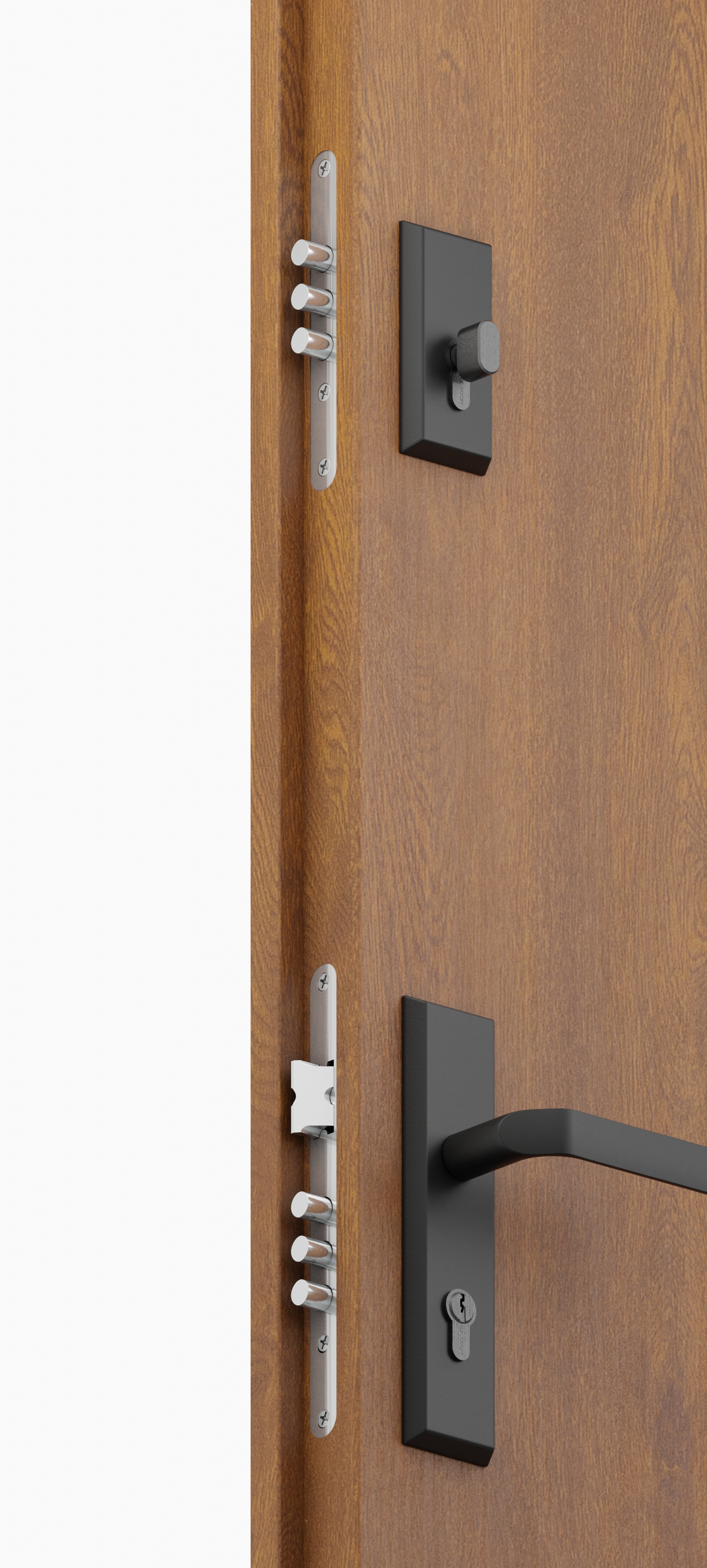 Drzwi zewnętrzne stalowe wejściowe Ariadna złoty dąb-czarne 90 Prawe Ok Doors Trendline - 9