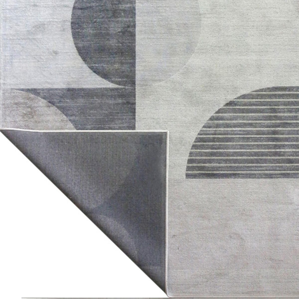 Tappeto Lotus moderno in viscosa, L 230 x L 160 cm, azzurro, grigio, beige - 8