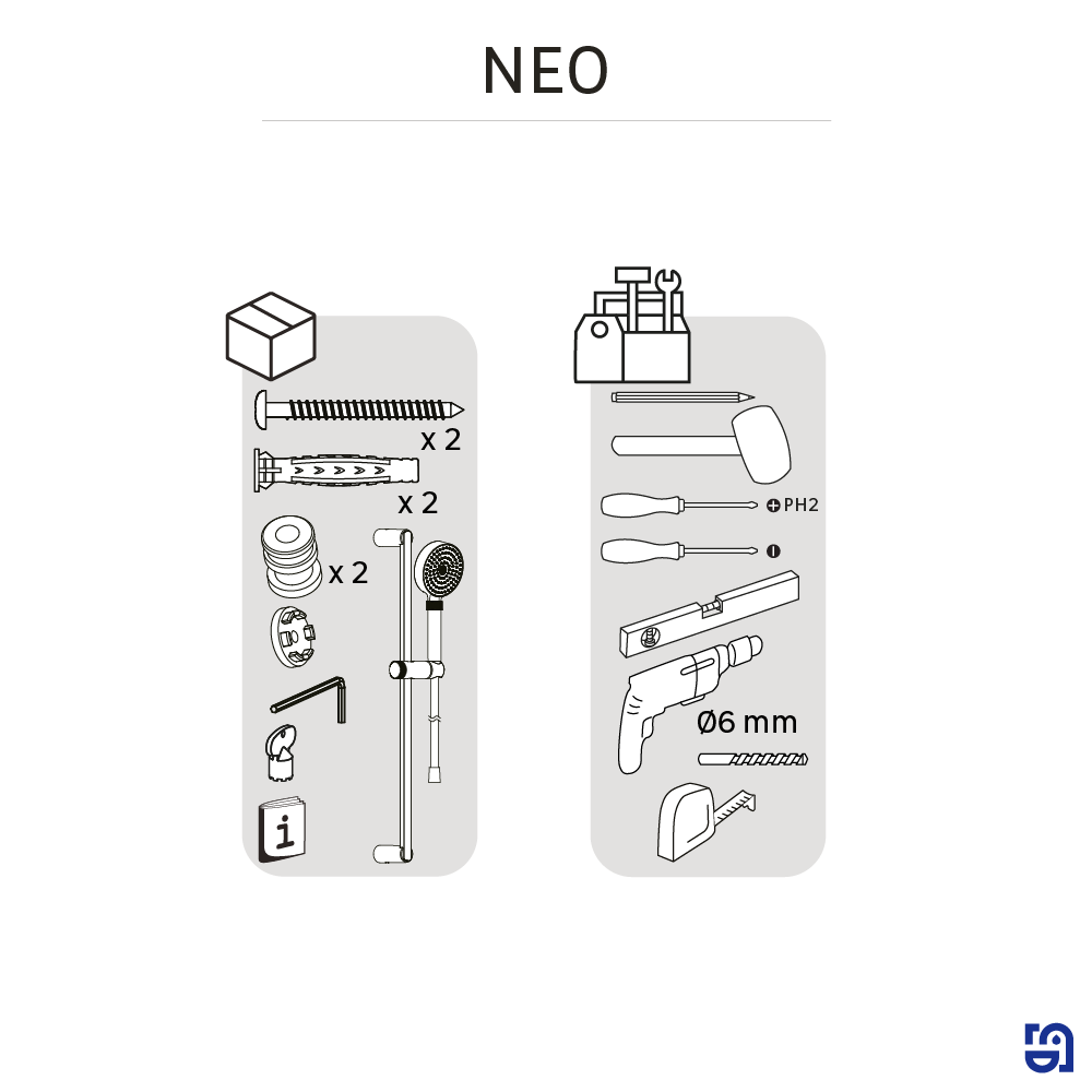 Alcachofa de ducha + flexo + barra SENSEA  negro con 2 funciones - 10