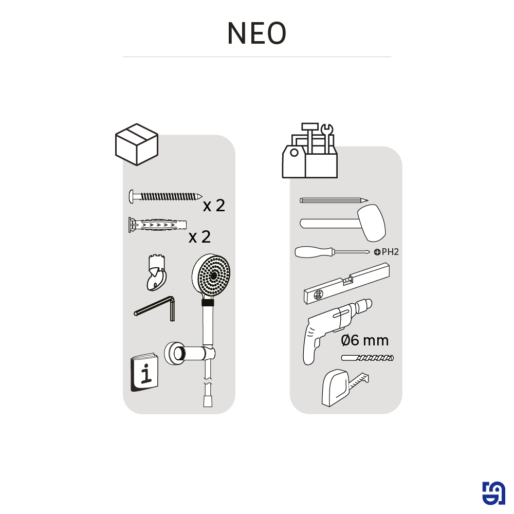 Alcachofa de ducha + flexo + soporte SENSEA  negro con 2 funciones - 10