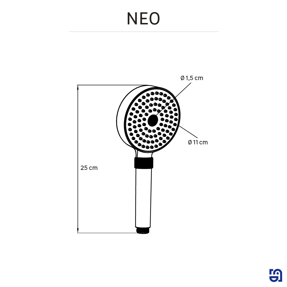 Pommeau de douche 2 jets, SENSEA Neo Noir - 7