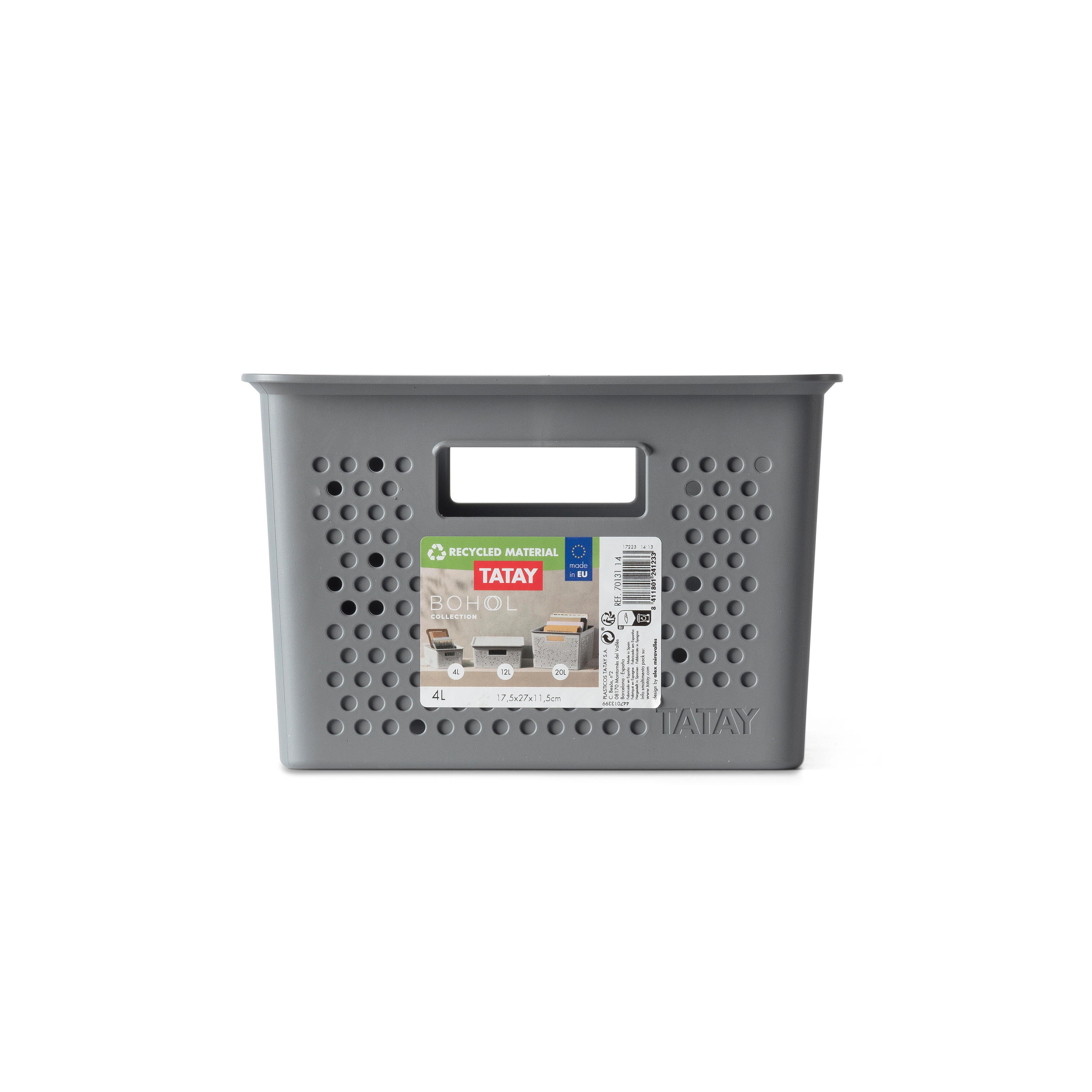 Cesta bohol gris antracita 27.2x13 cm