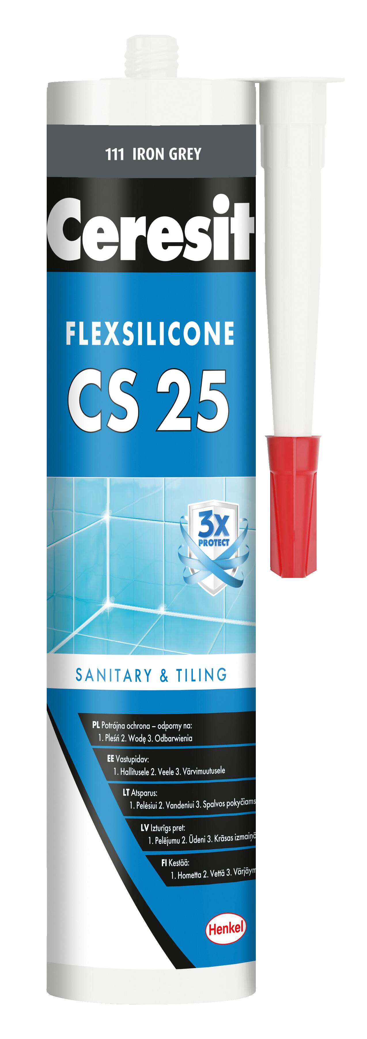 Silikon sanitarny  CS-25 280 ml jasno szary Ceresit - 2