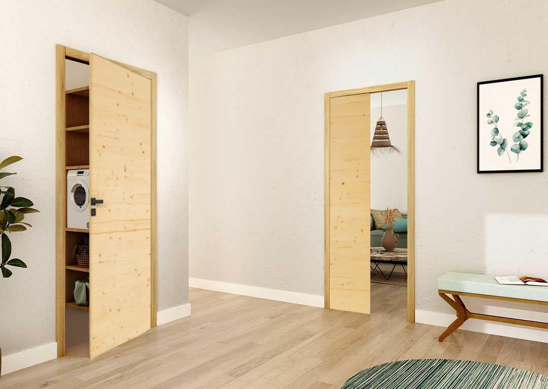 Bloc-porte fin de chantier épicéa Anna 204 x 83cm, poussant droit - 4