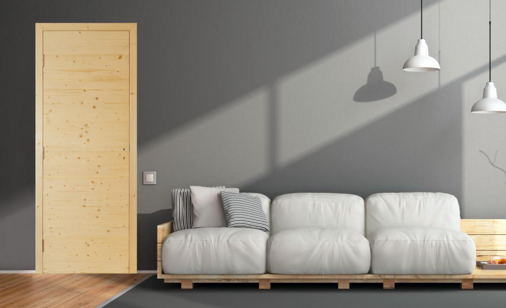 Bloc-porte fin de chantier épicéa Anna 204 x 83cm, poussant droit - 2