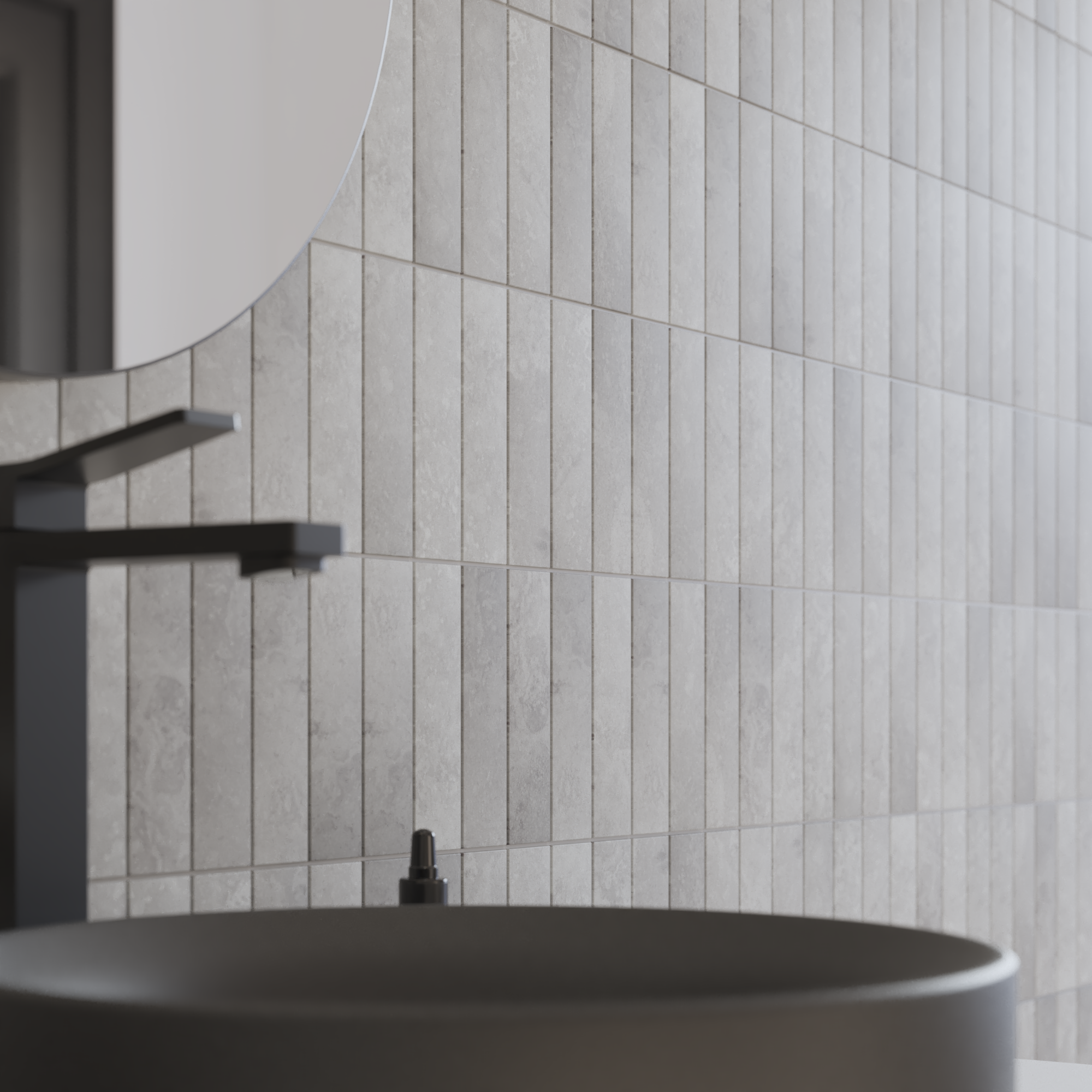 1 plaque de mosaïque mur / sol Lakos porcelaine effet marbregris 29.7 x