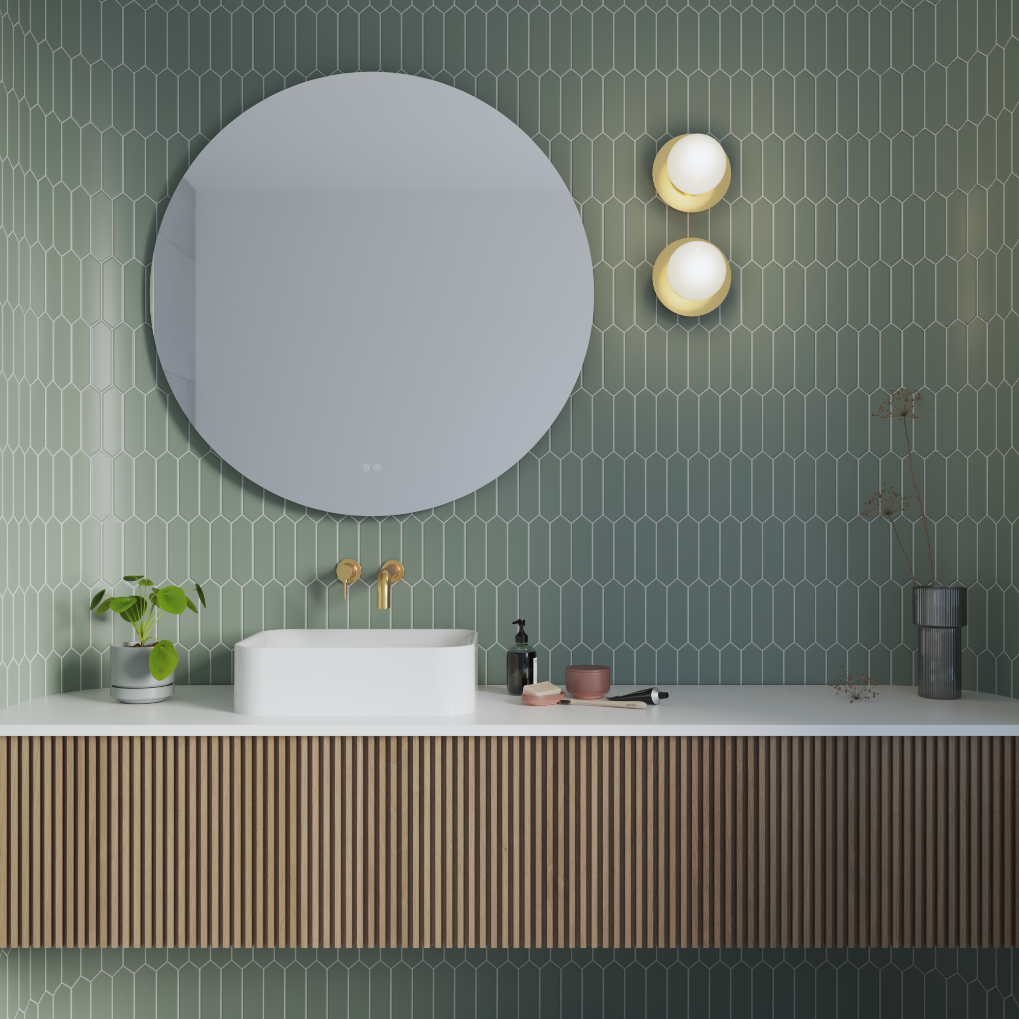 Mosaïque mur / sol Orom porcelaine vert 28.4 x 26.6 cm ARTENS - 4