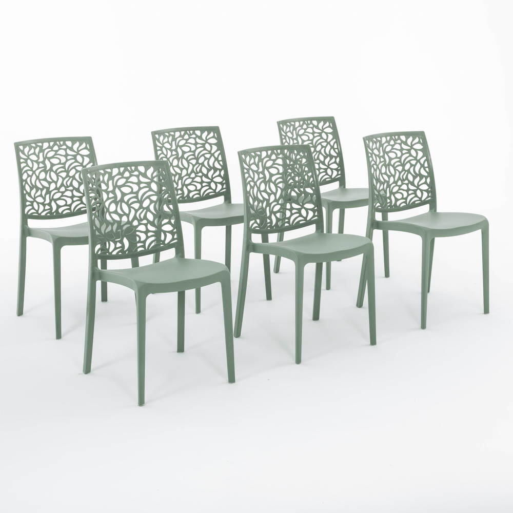 Set da 6 sedie da giardino in polipropilene London Stone NEW GARDEN, verdi - 2