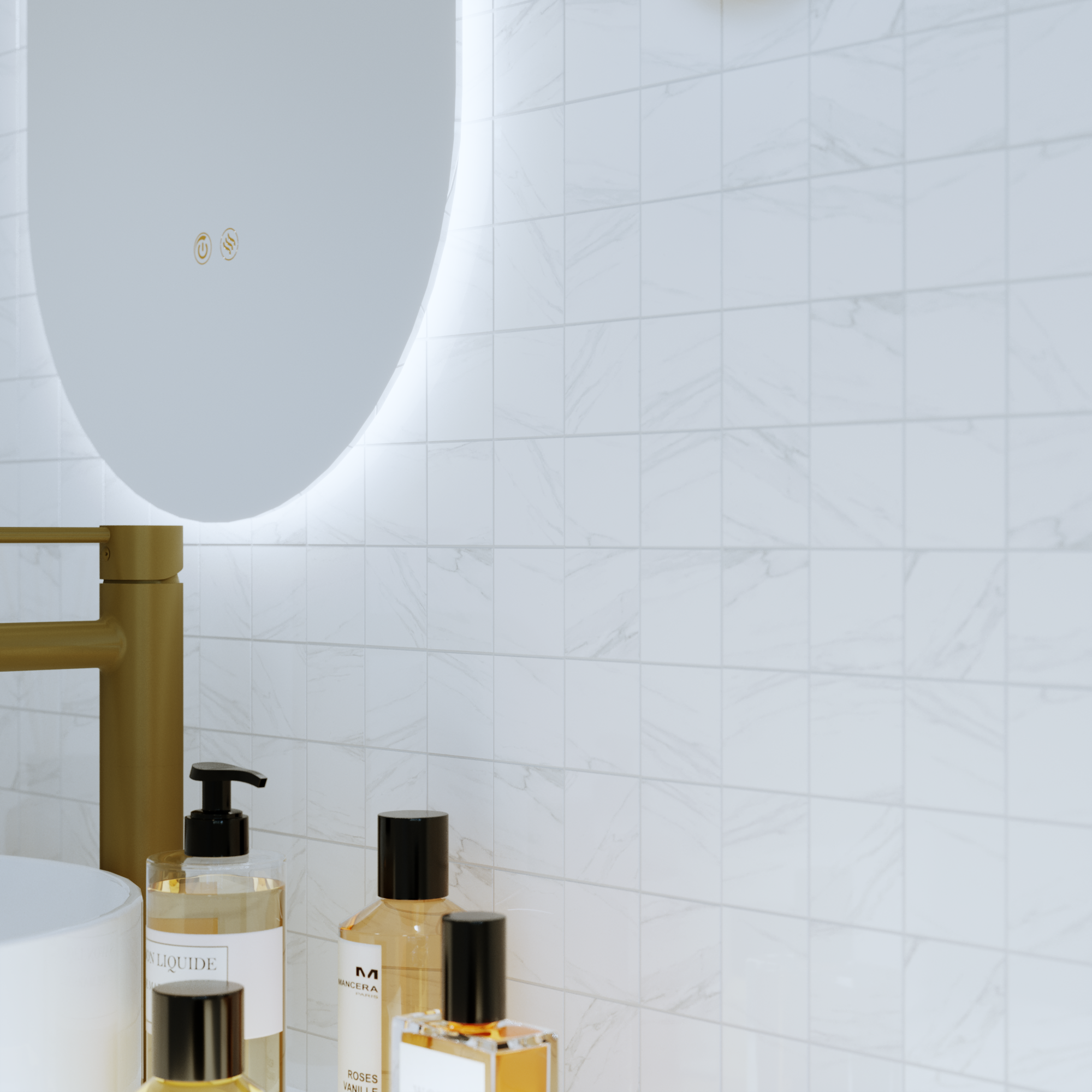 Carrelage sol intérieur / mur intérieur effet marbre blanc Marmi l.60 x L.60 cm  - 9
