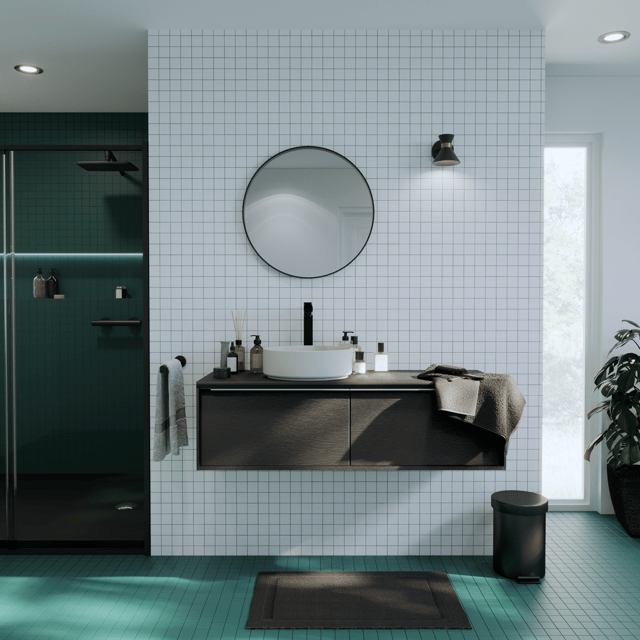 Mosaïque en grès sur filet pour salle de bain ou cuisine 26,5 cm x 30, – ILCOM CERAMICA