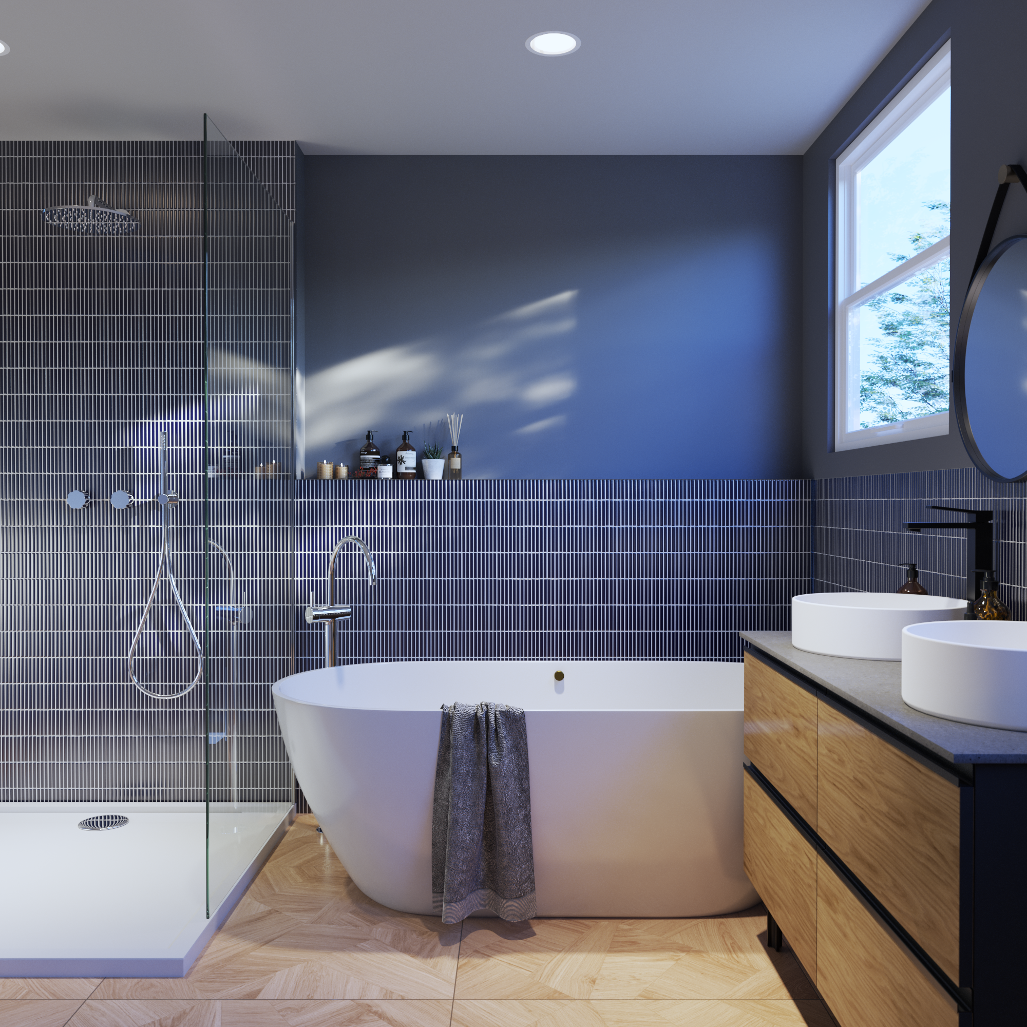 Mosaico in porcellana Citia S blu lucido L 30.6 x L 28cm x Sp. 8 mm - 2