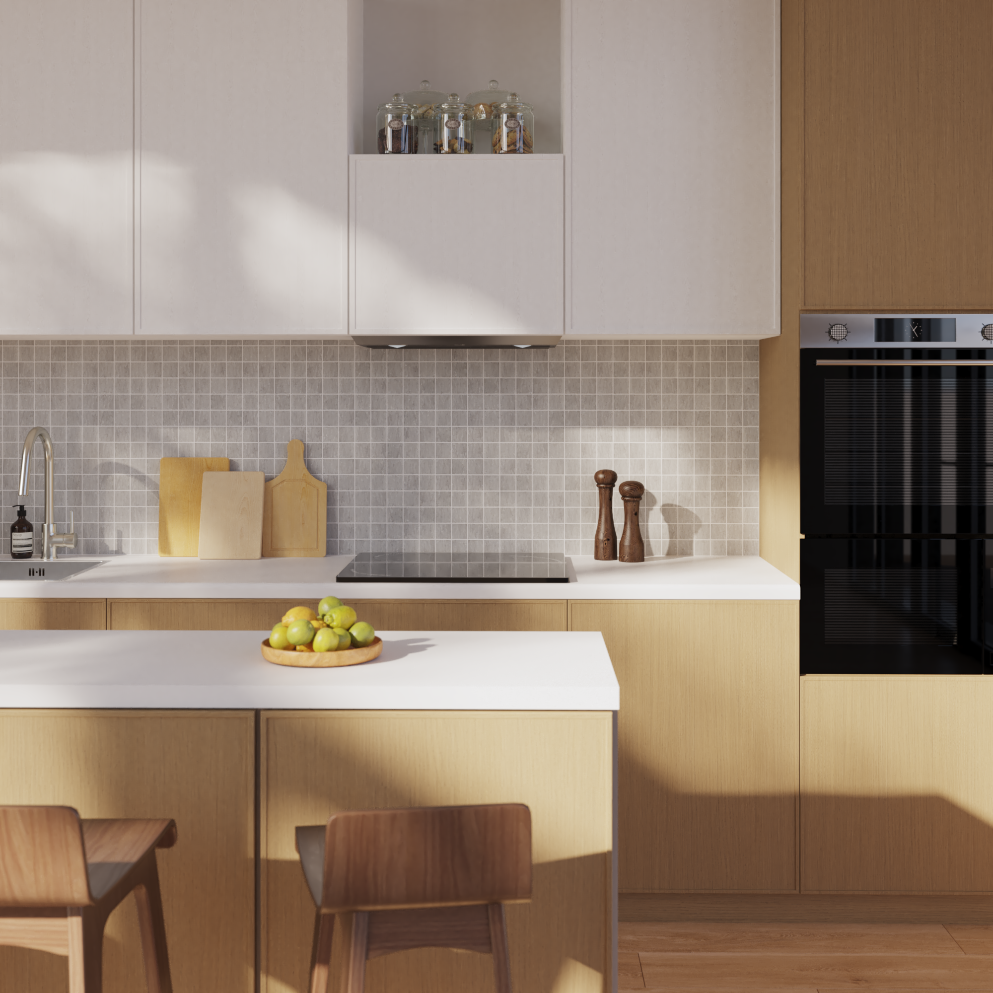 1 plaque de mosaïque mur/sol Lakos porcelaine effet marbre gris 29.7 x 29.7 cm - 2