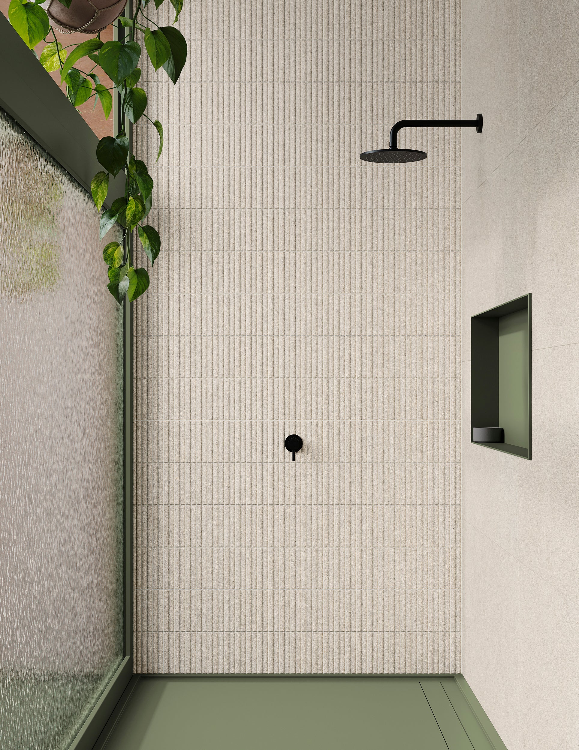 Azulejo porcelánico savana efecto cemento deco almond 32x62.5 cm