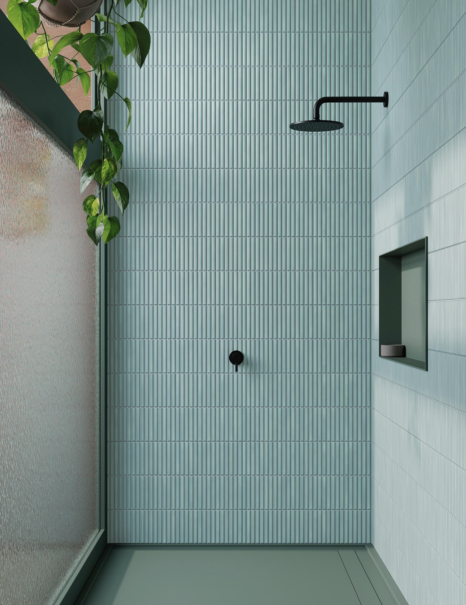 Azulejo porcelánico deco lingot efecto relieve aqua 32x62.5cm