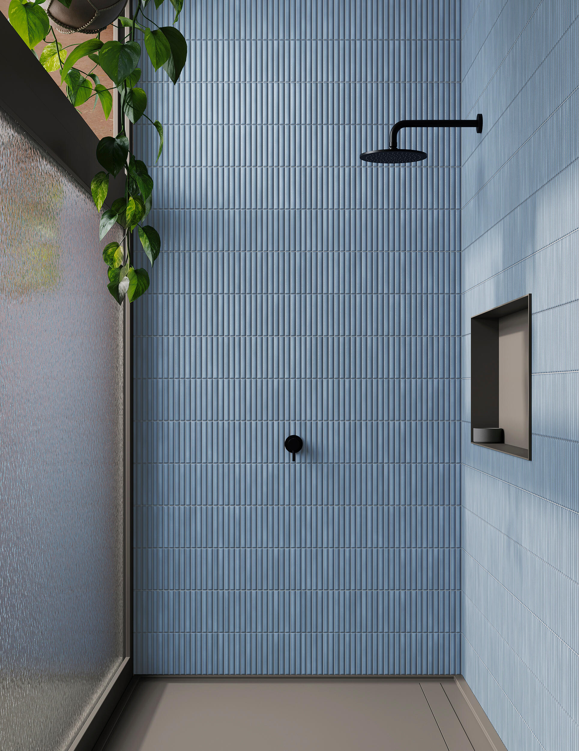 Azulejo porcelánico deco lingot efecto relieve blue 2x62.5 cm