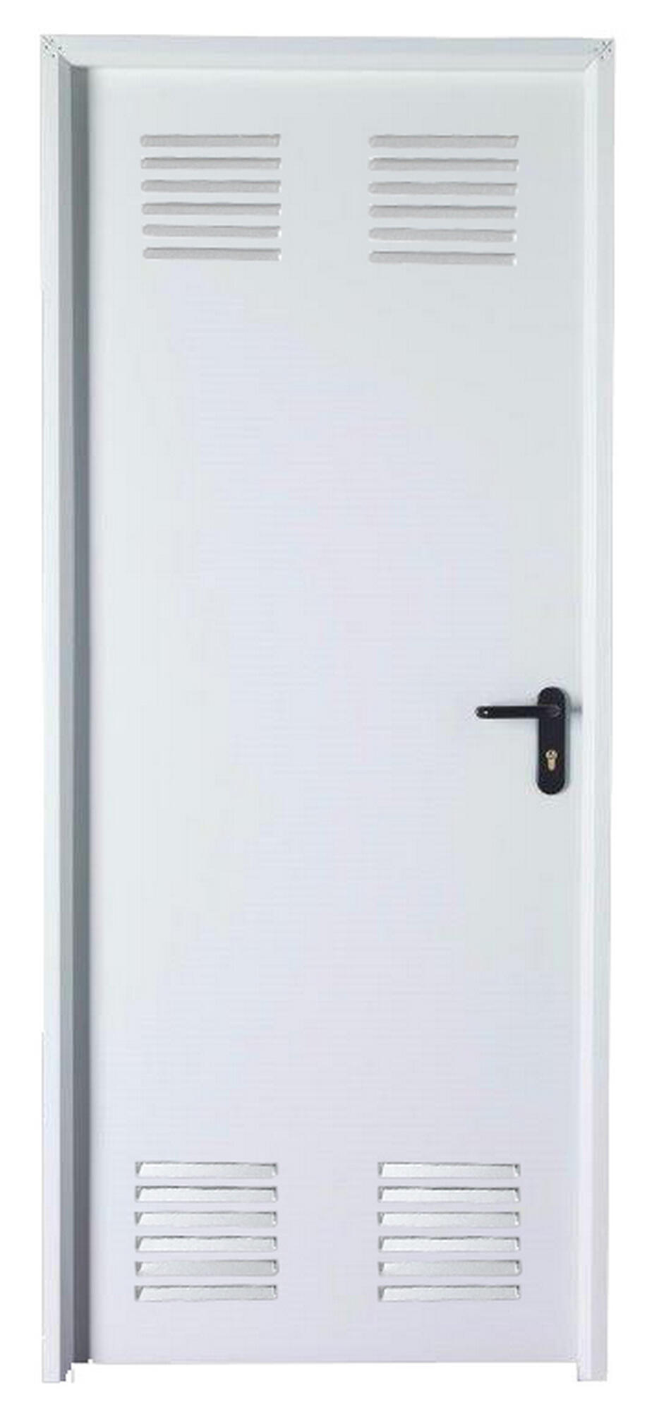 Puerta de trastero liso blanco con rejilla con llave 1 punto de seguridad apertura izquierda 200x90cm - 3