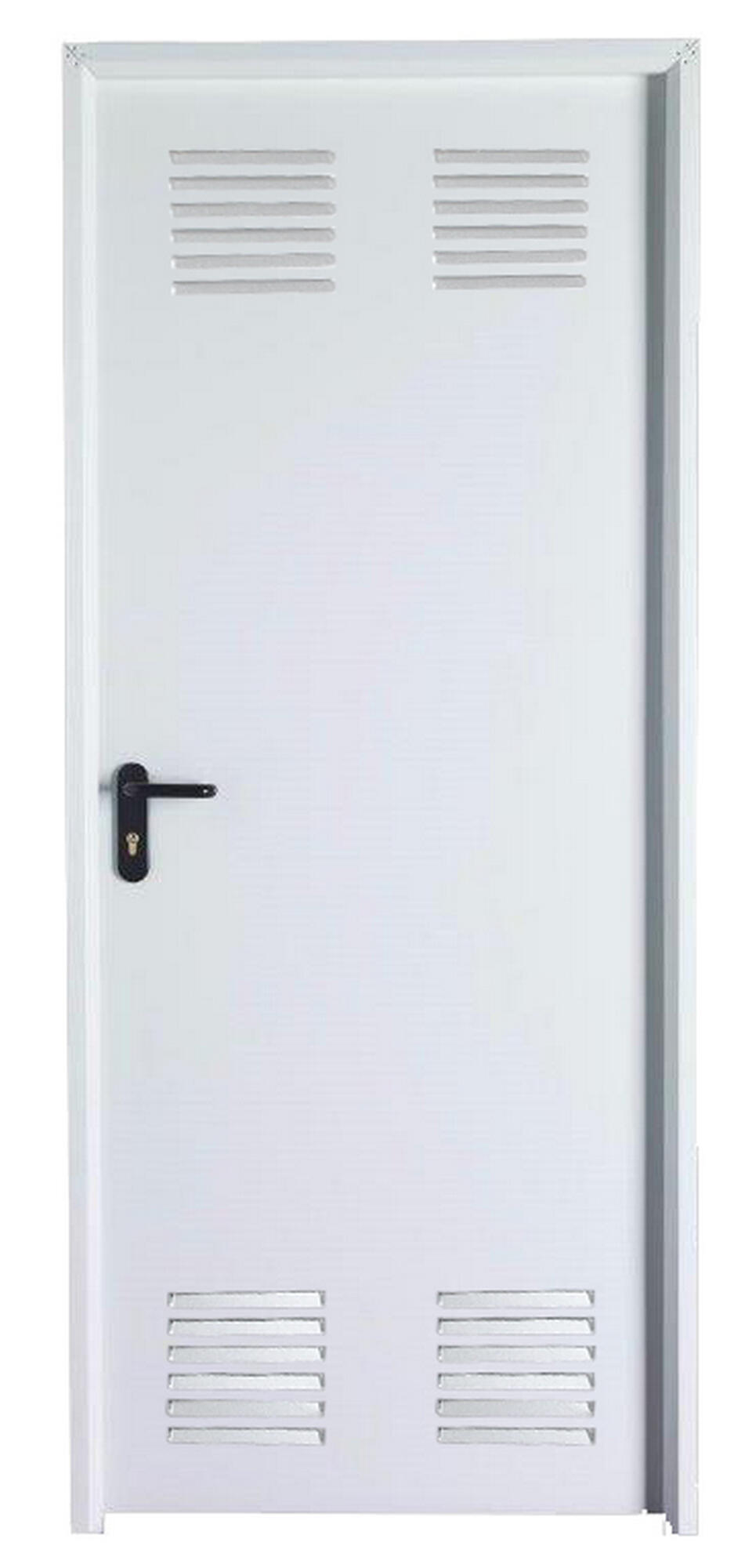 Puerta de trastero liso blanco con rejilla con llave 1 punto de seguridad apertura derecha 200x90cm - 2