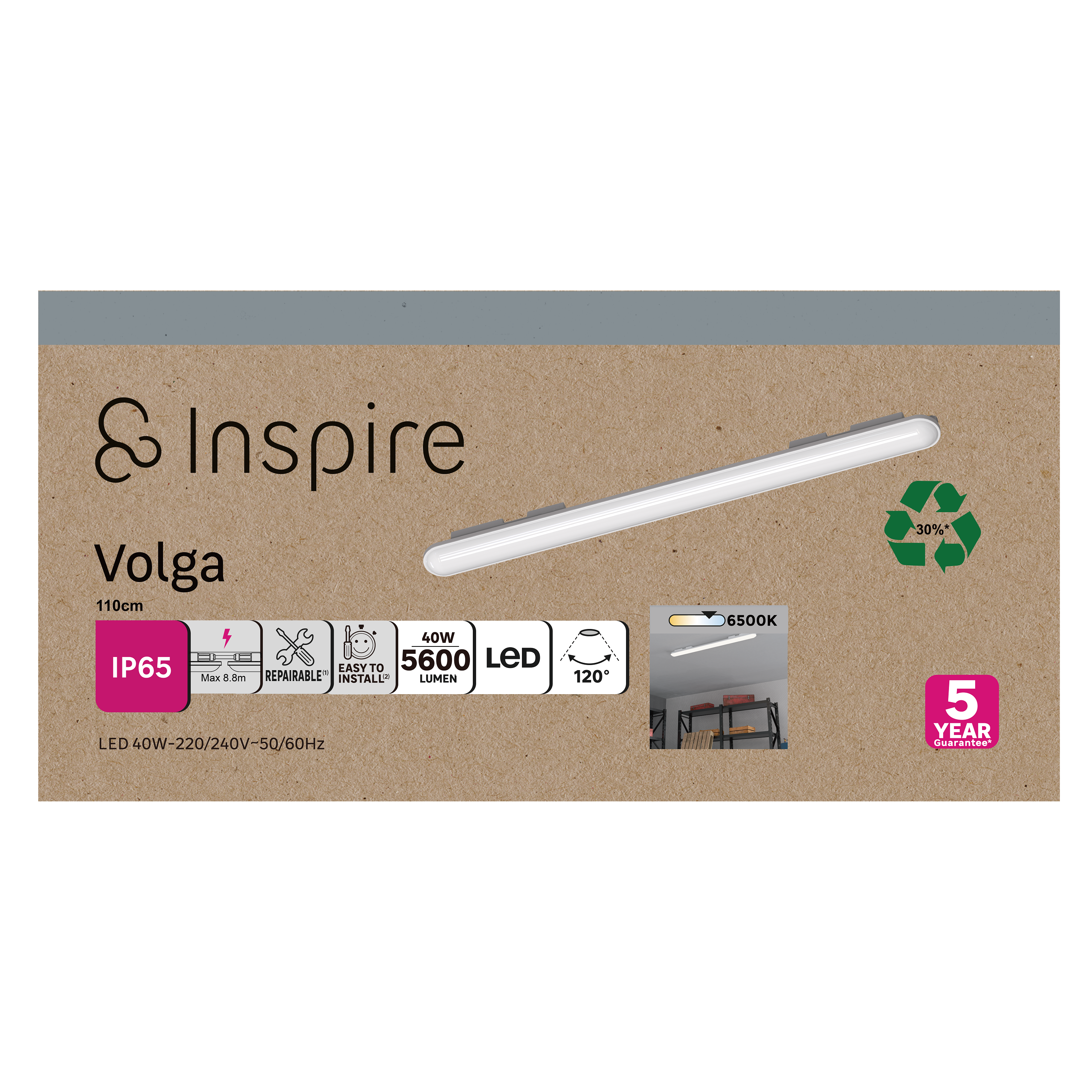 Régua led Volga Inspire 5600lm 6500k IP65 - 4