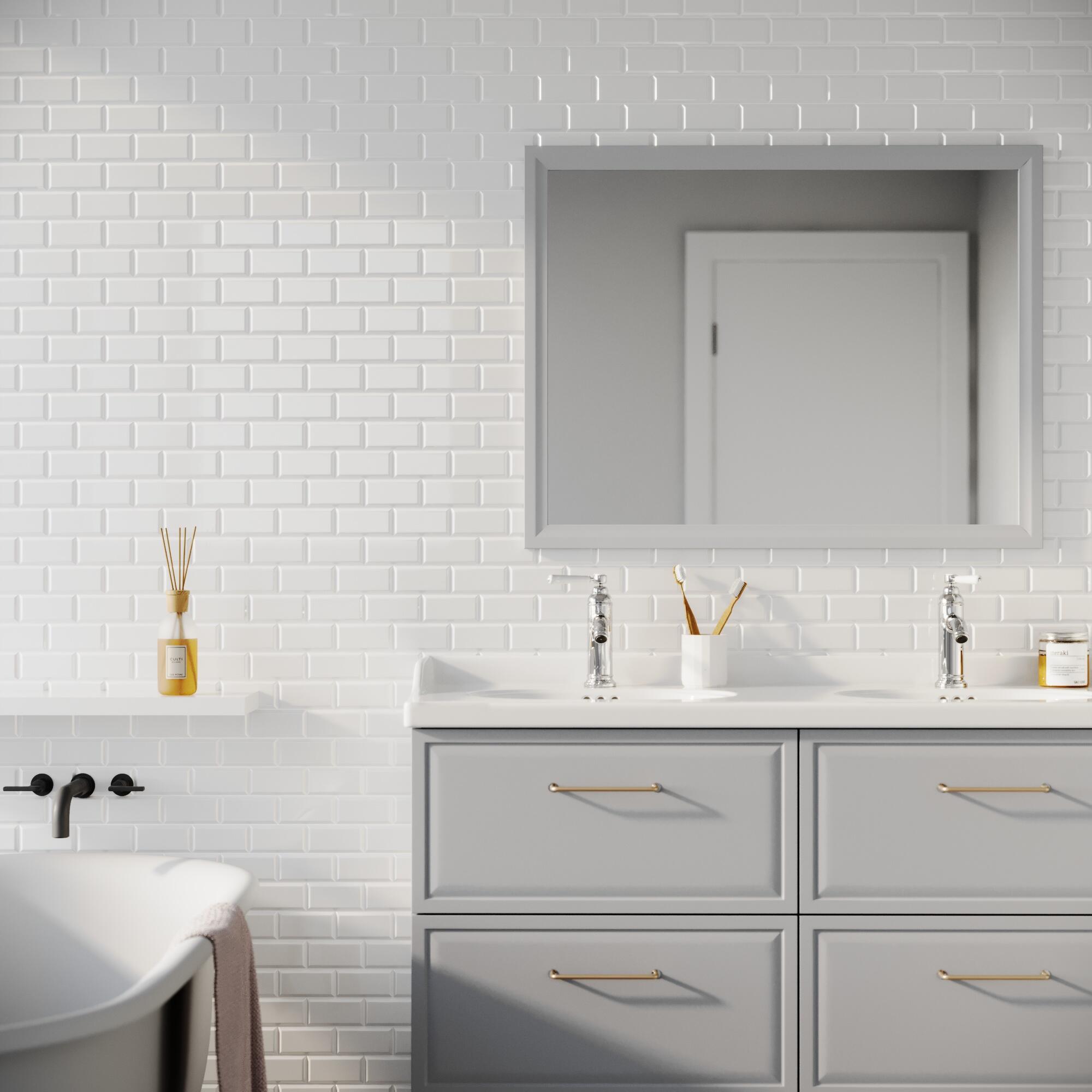 1 plaque de mosaïque Metro porcelaine blanc 28.8 x 34 cm ARTENS - 3
