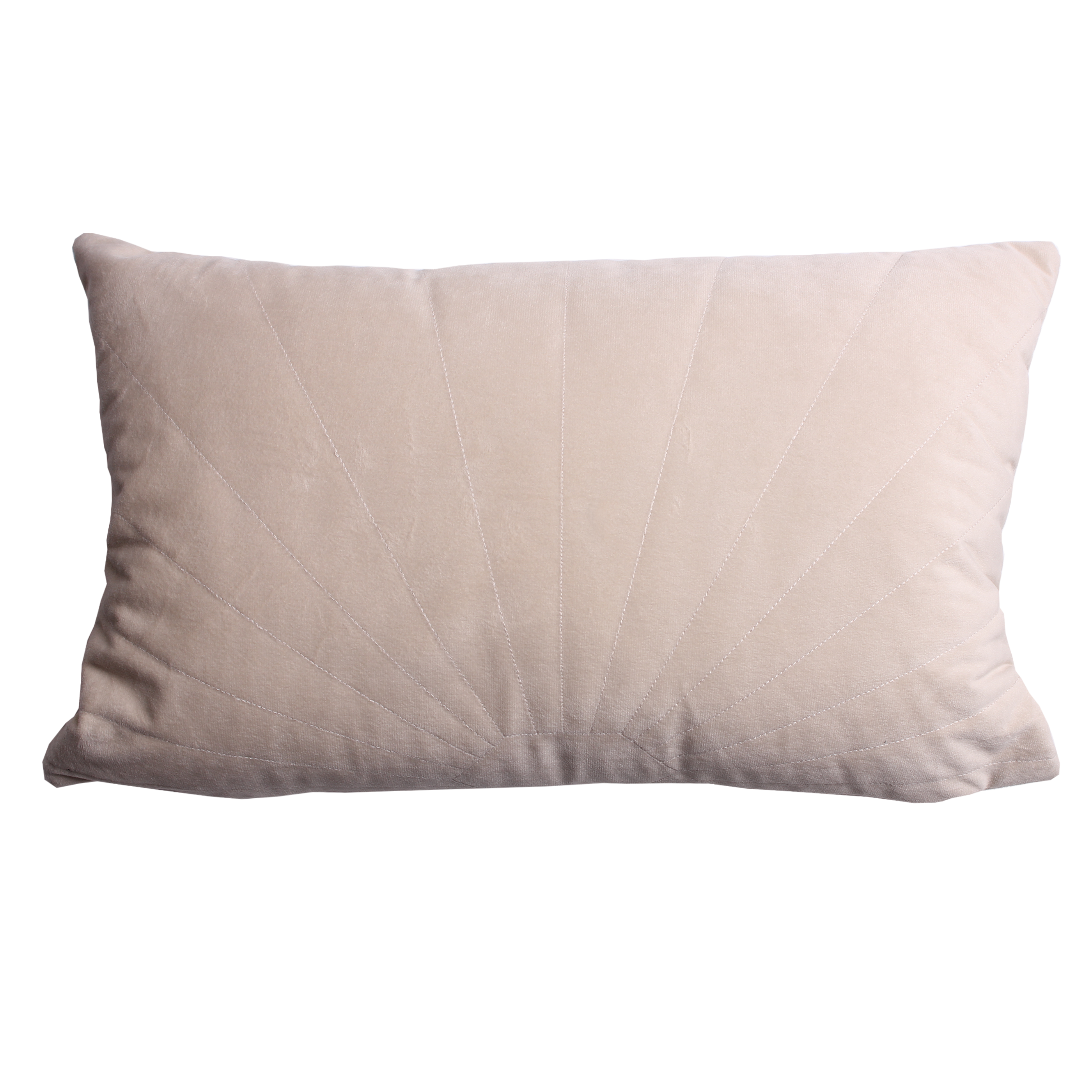 Poszewka na poduszkę welwetowa Sole beżowa 50 x 30 cm z przeszyciami