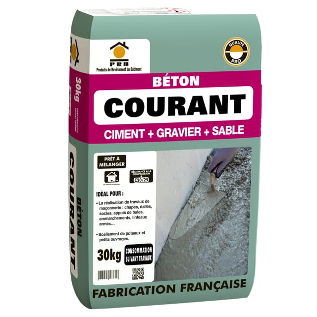 Beton courant pret a l emploi gris PRB C20 25 30 kg Leroy Merlin