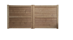 Portail battant bois Zaragoza 3m naturel JOUEN FRERES, l.300 x H.175 cm