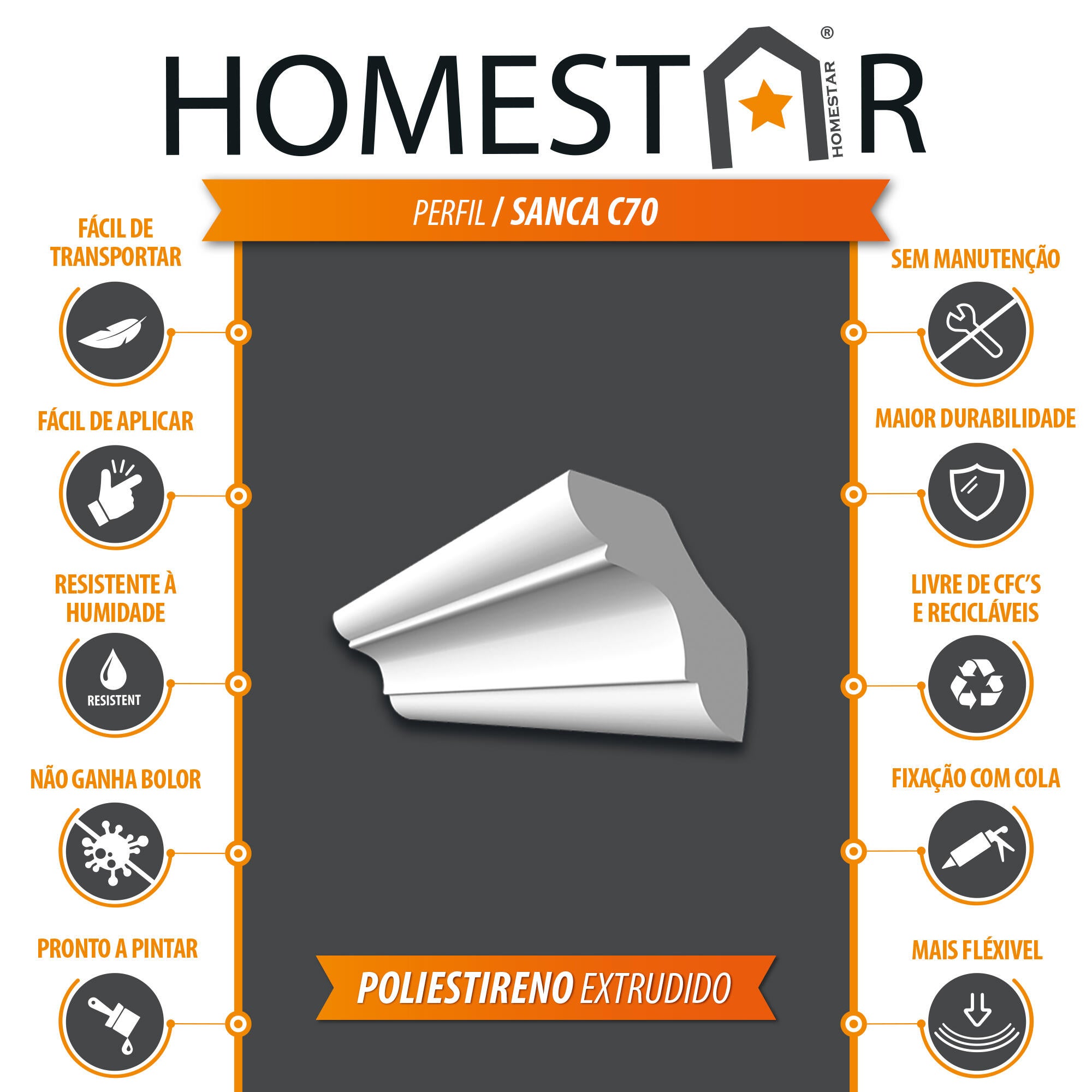 Sanca HOMESTAR C70 200X5.5X5.5CM - 9
