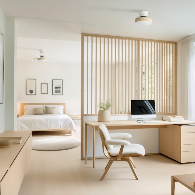 Ventoinha de teto retrátil com fonte de luz LED 3 pás 2200lm motor DC 55 cm bege Sulion Wizz