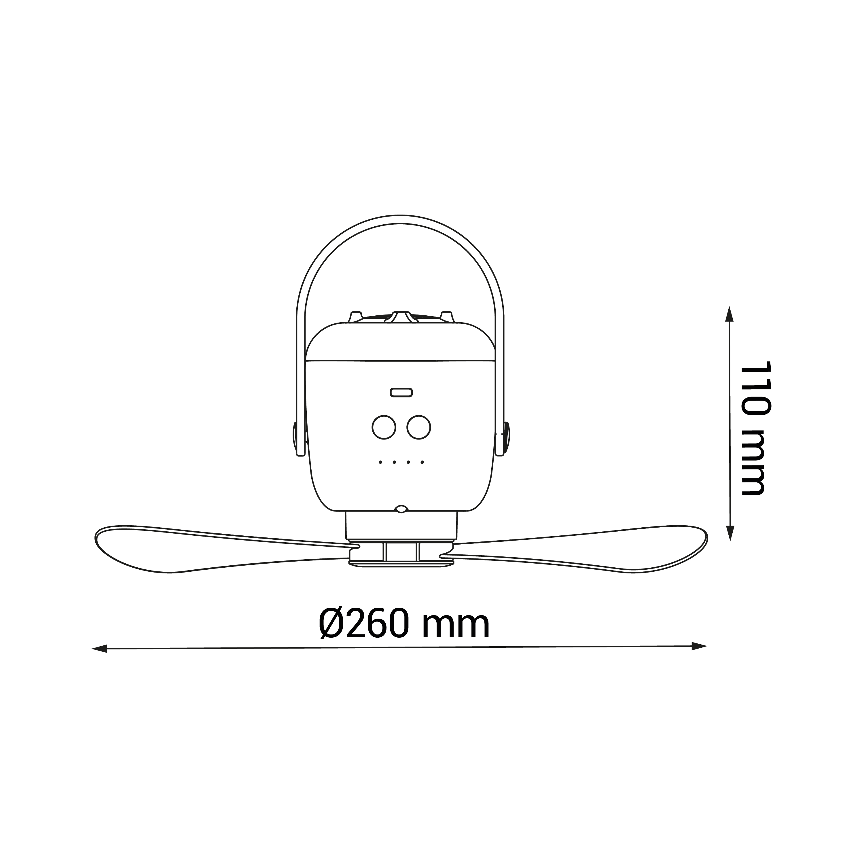 Ventilador de techo con luz portátil silencioso DC 3W con mando ø25 cm Camp SULION blanco luz neutra 2 aspas| 3 velocidades| modo verano/invierno| temporizador| recomendado para <13m² - 7