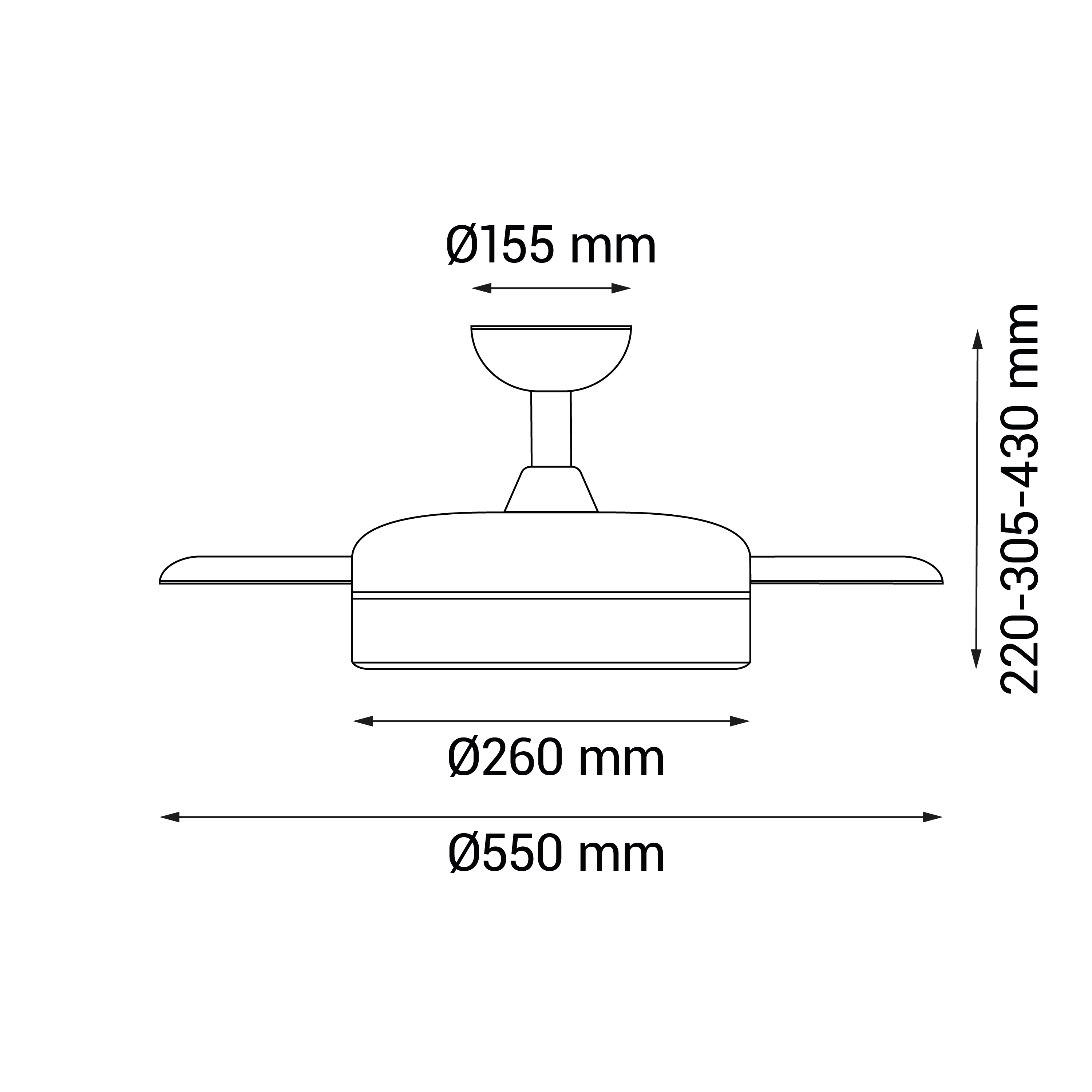 Ventoinha de teto retrátil com fonte de luz LED 3 pás 2200lm motor DC 55 cm bege Sulion Wizz - 7