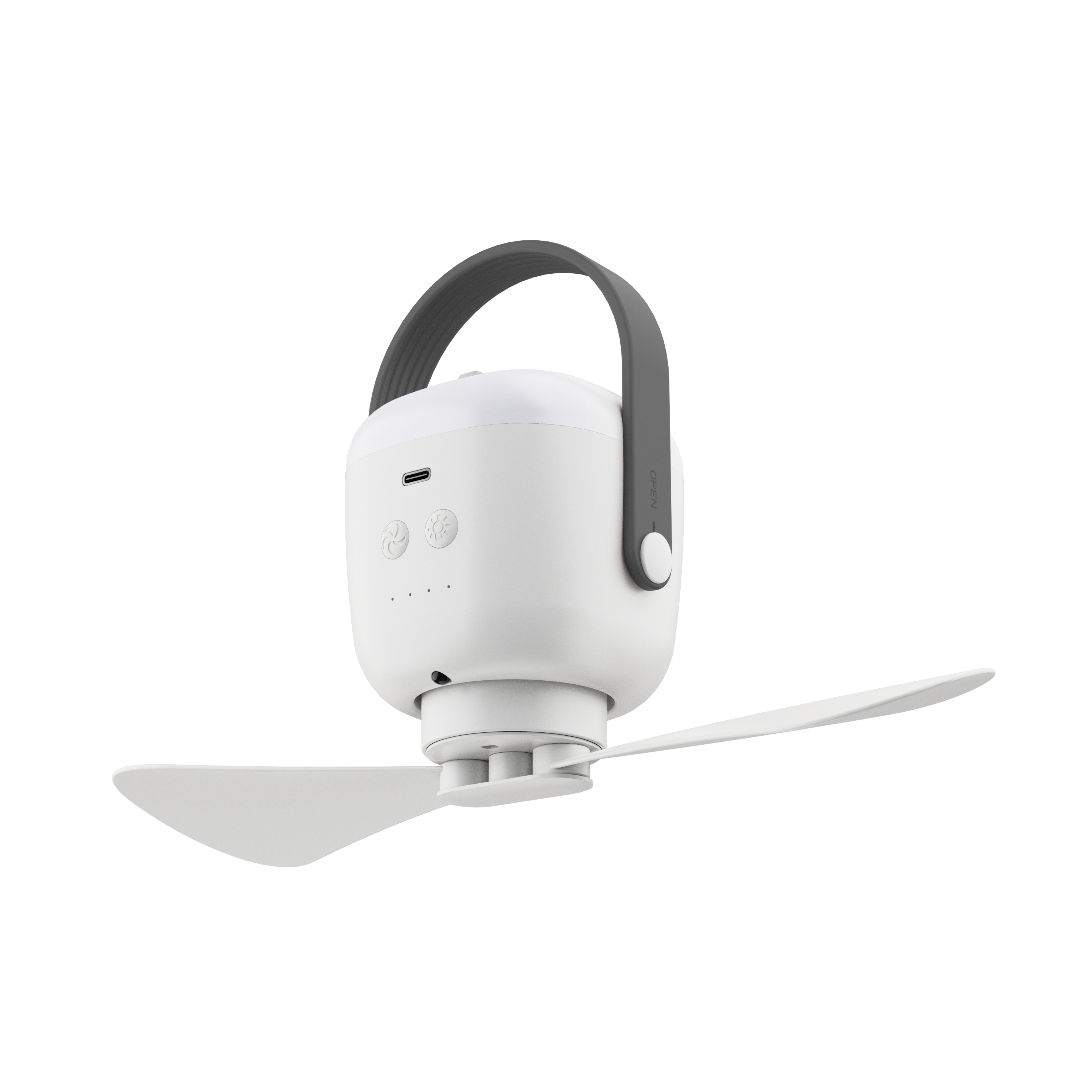 Ventilador de techo con luz silencioso dc sulion camp fly music blanco 25 cm