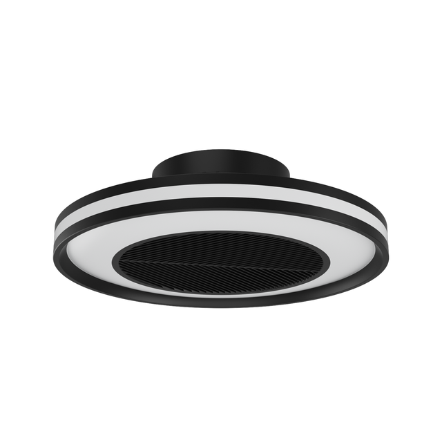 Ventilador de techo con luz silencioso DC 15W con mando ø55 cm Crato SULION negro luz CCT 5 aspas retráctiles tipo lámpara| 6 velocidades| modo verano/invierno| temporizador| brisa| recomendado para <13m²