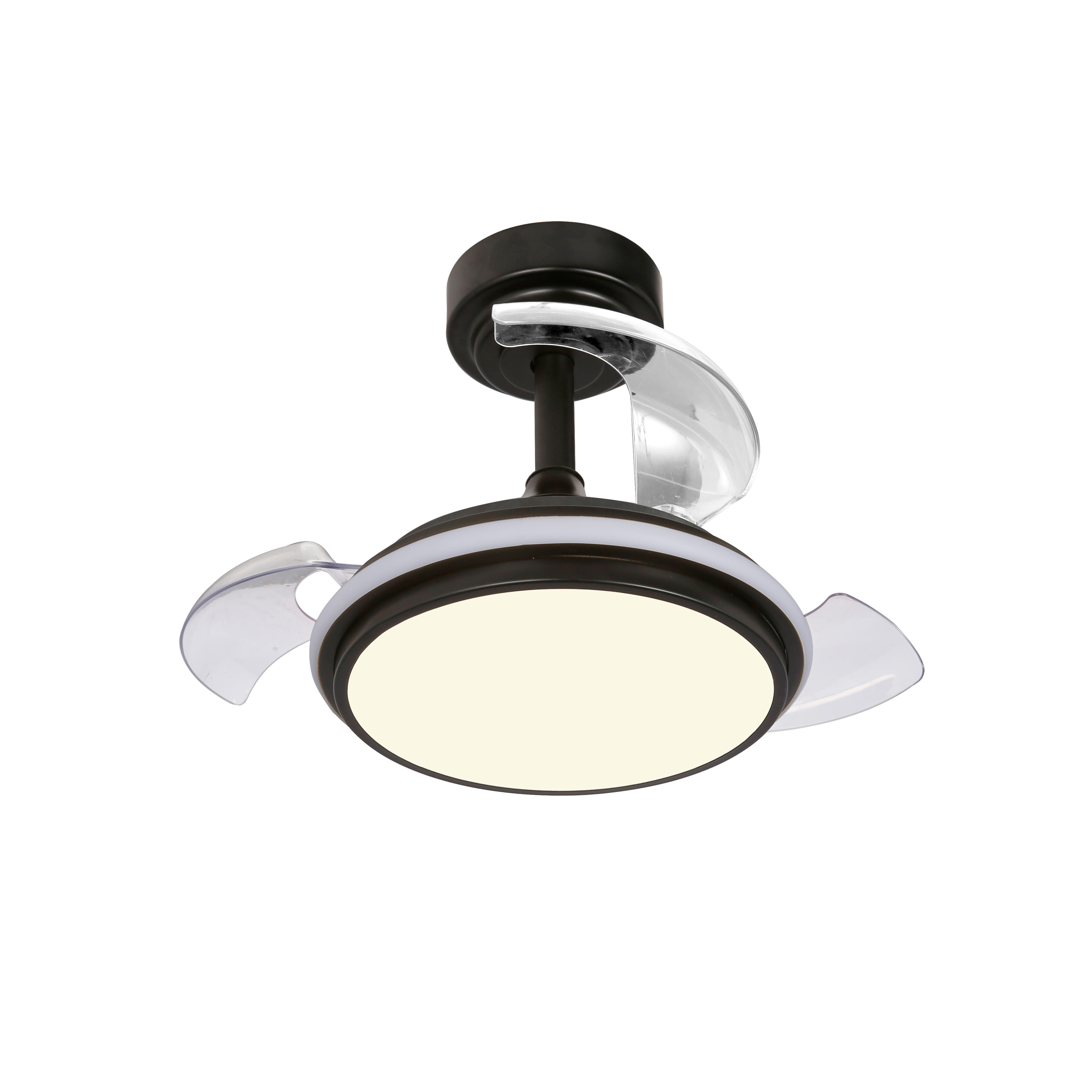 Ventilador de techo retráctil con luz motor dc tala mini xs negro