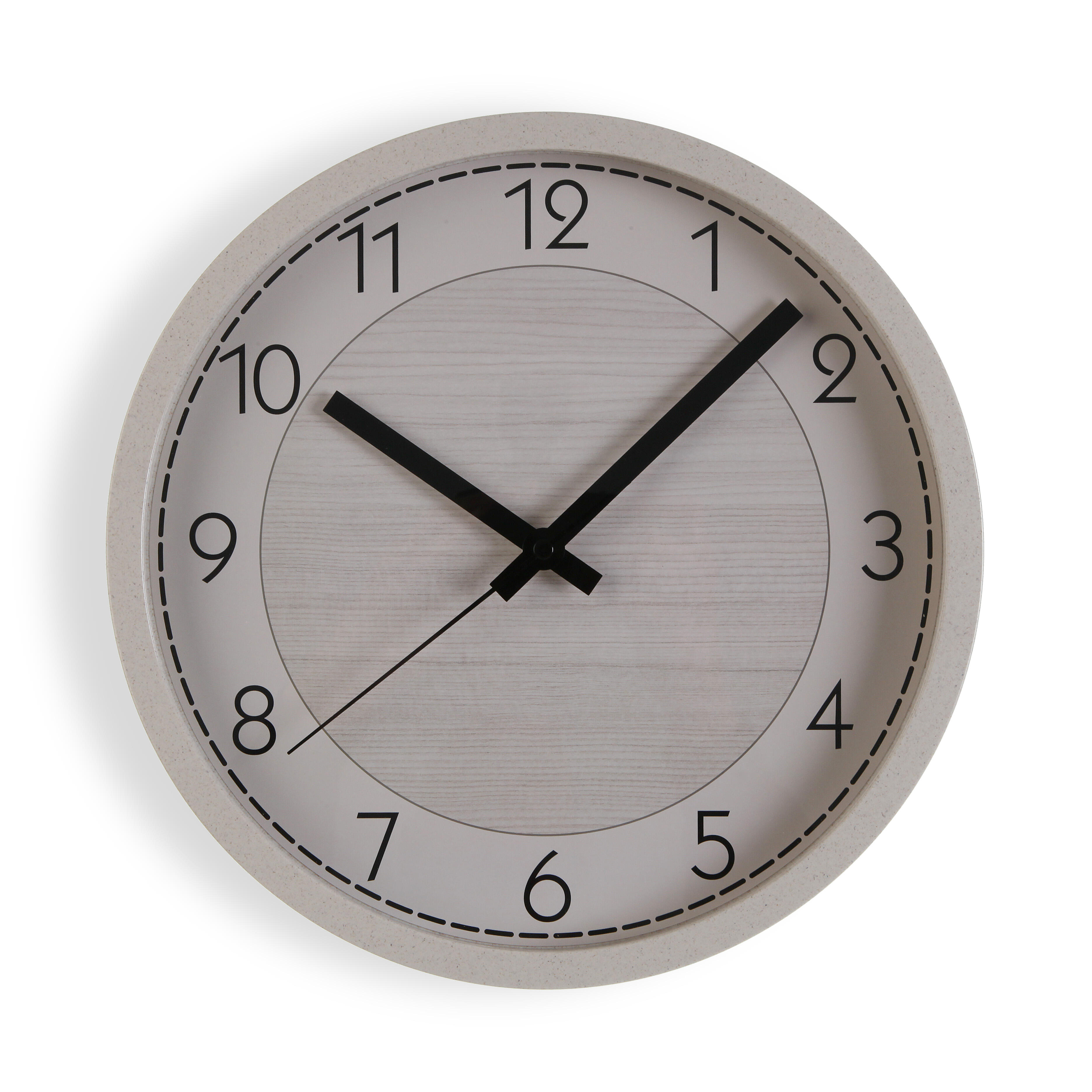 Reloj eco madera redondo beige versa de 30 cm