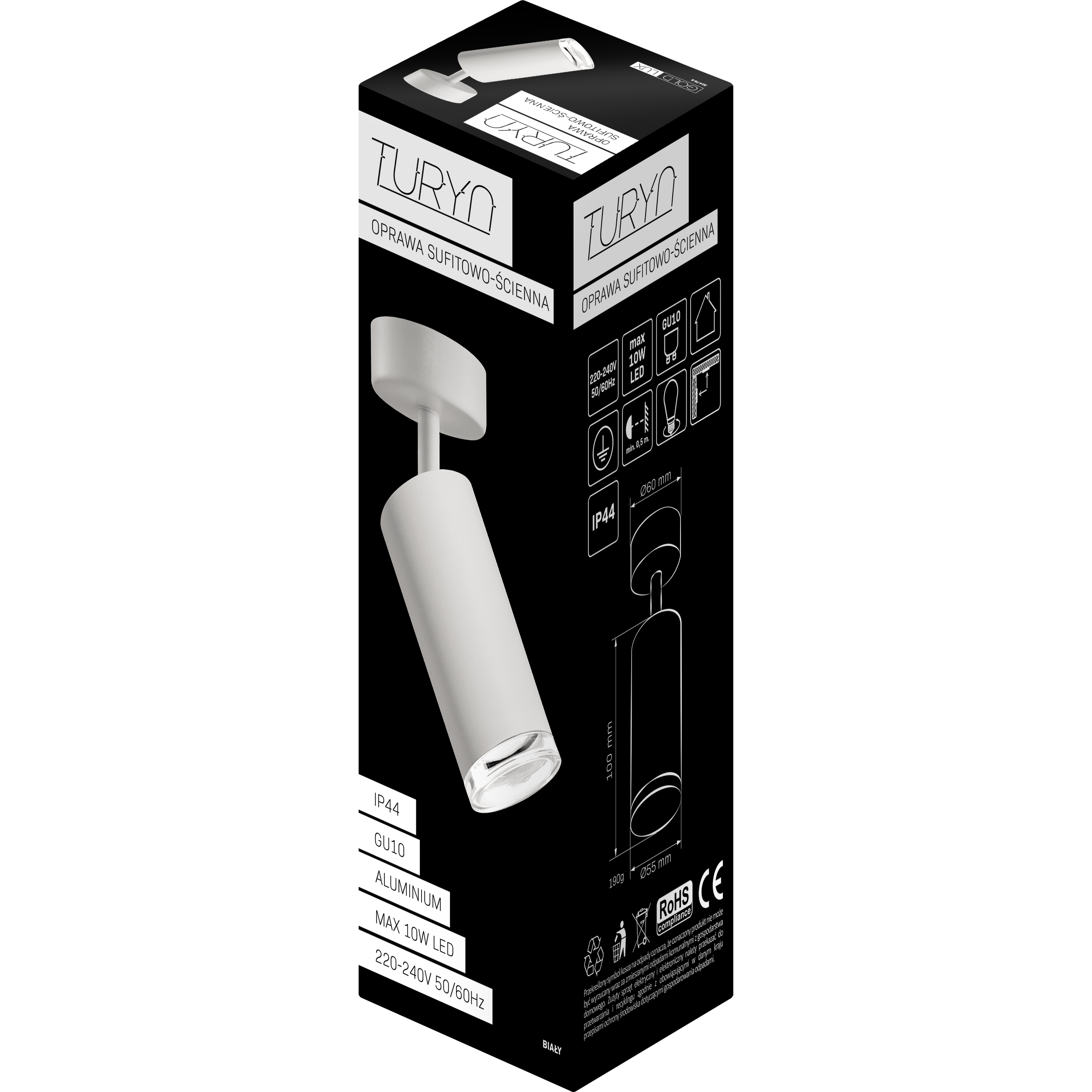 Reflektor łazienkowy Turyn biały GU10 IP44 LED Goldlux - 9