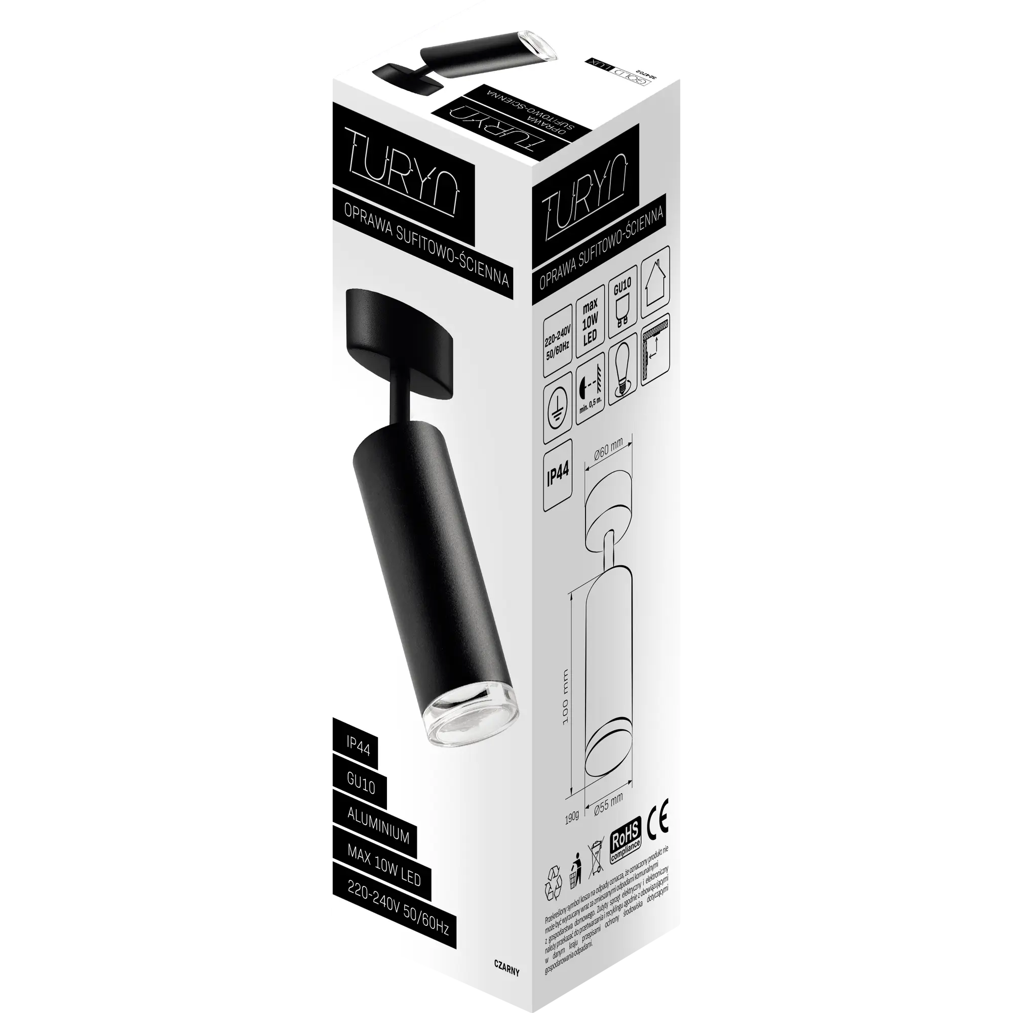 Reflektor łazienkowy Turyn czarny GU10 IP44 LED Goldlux - 8