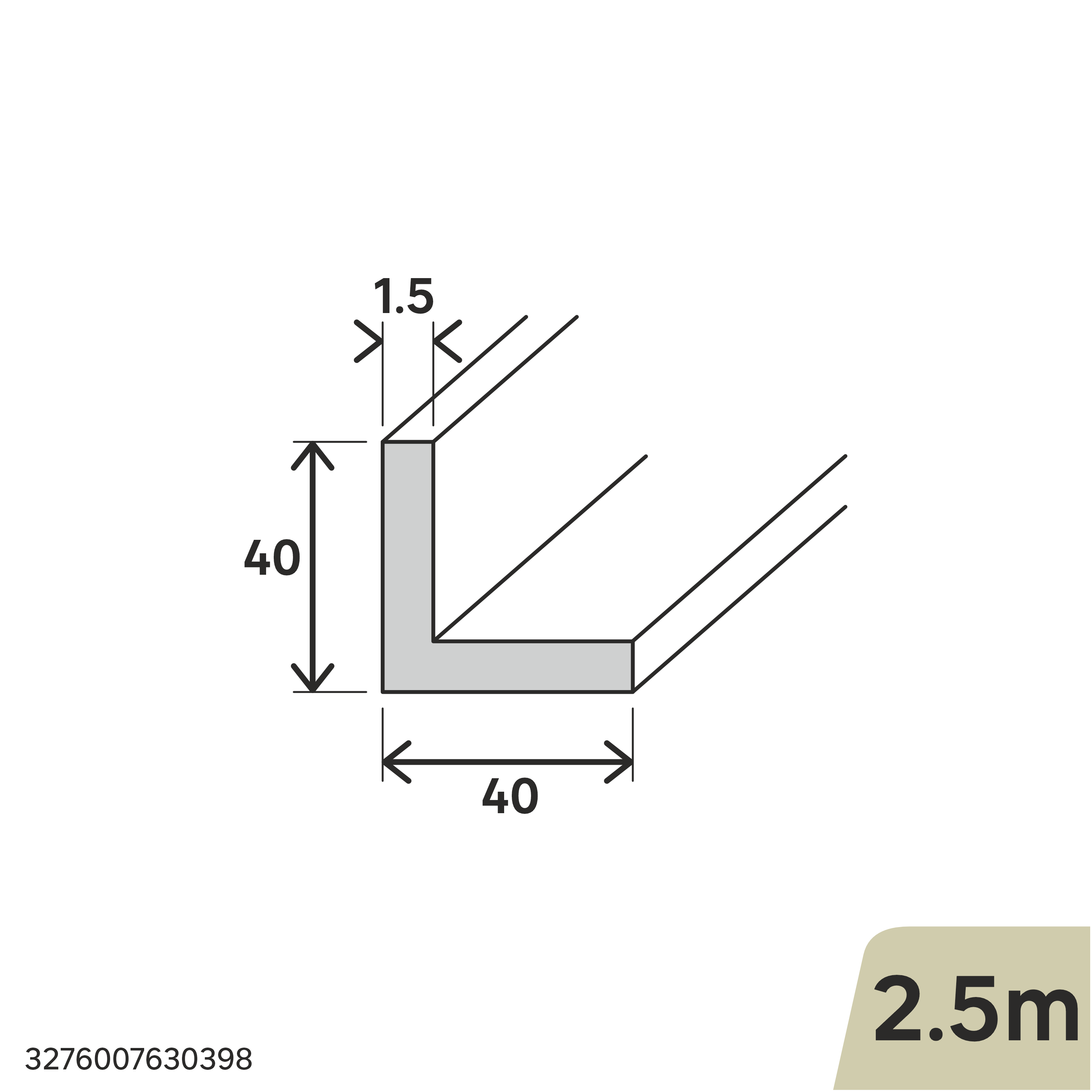 Perfil alumínio 40x40x1,5x2,5 cm Standers - 4