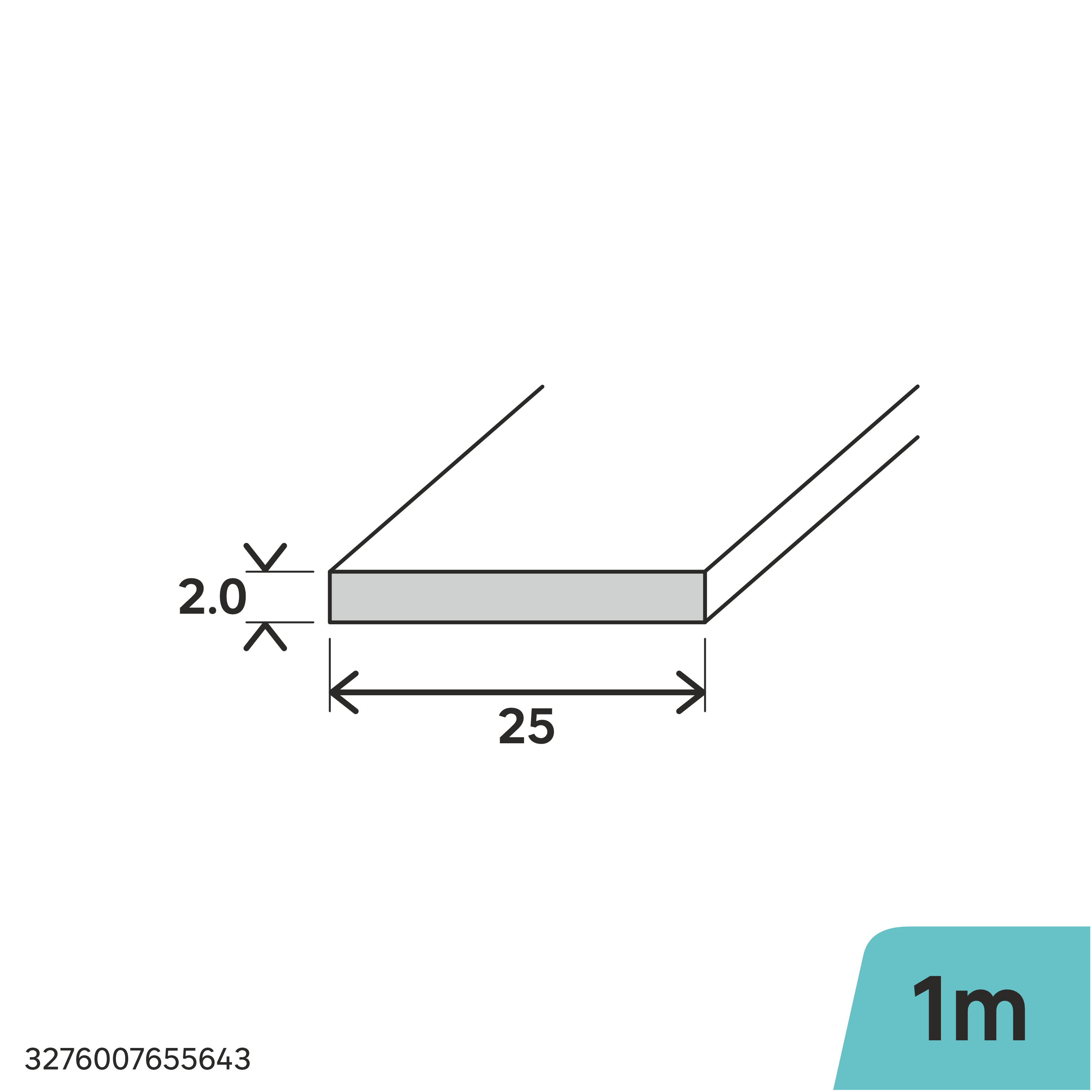 Perfil plano 25x2x1 aço - 2