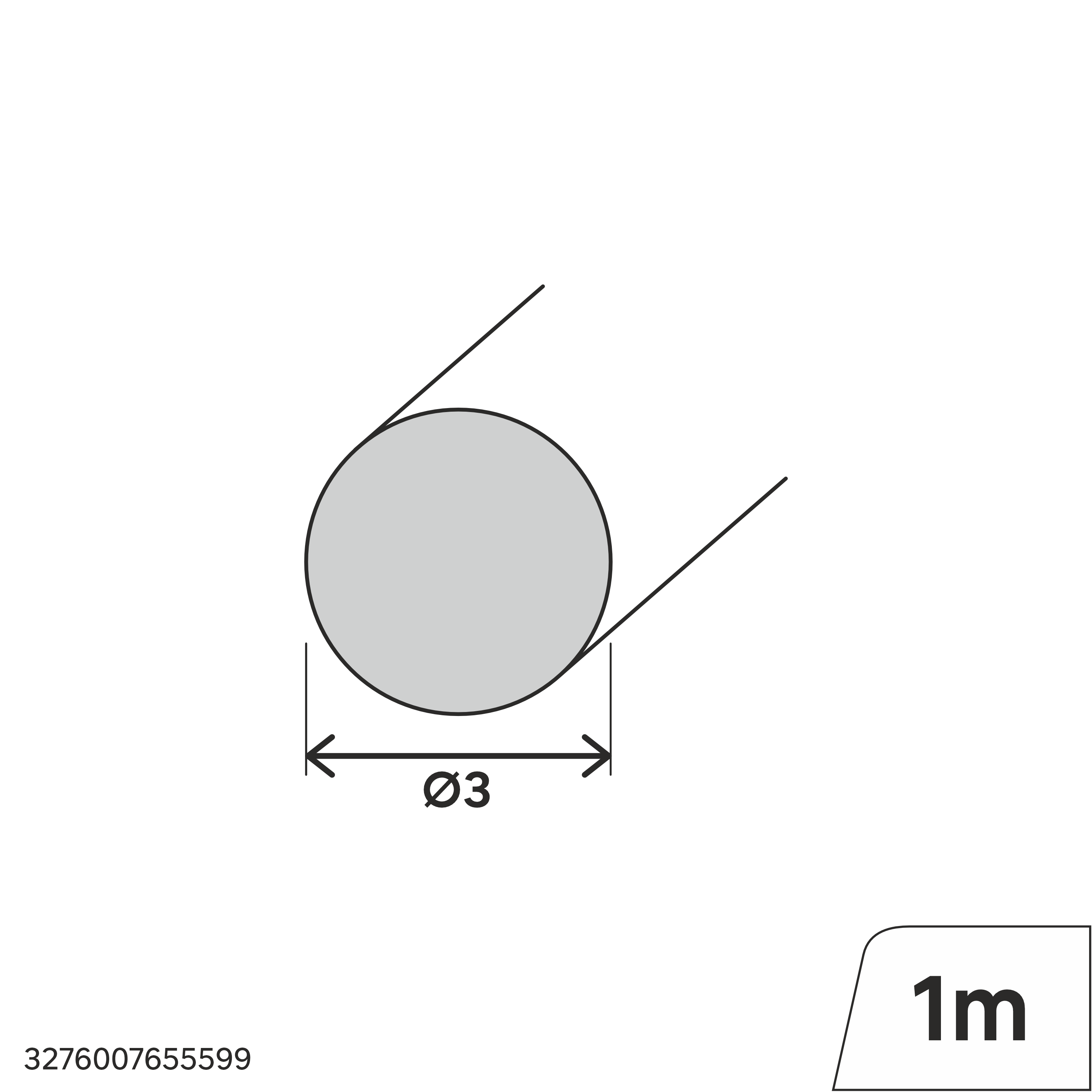 Perfil forma de redondo de latón en bruto dorado STANDERS , ø 3 mm x L.1 m - 2