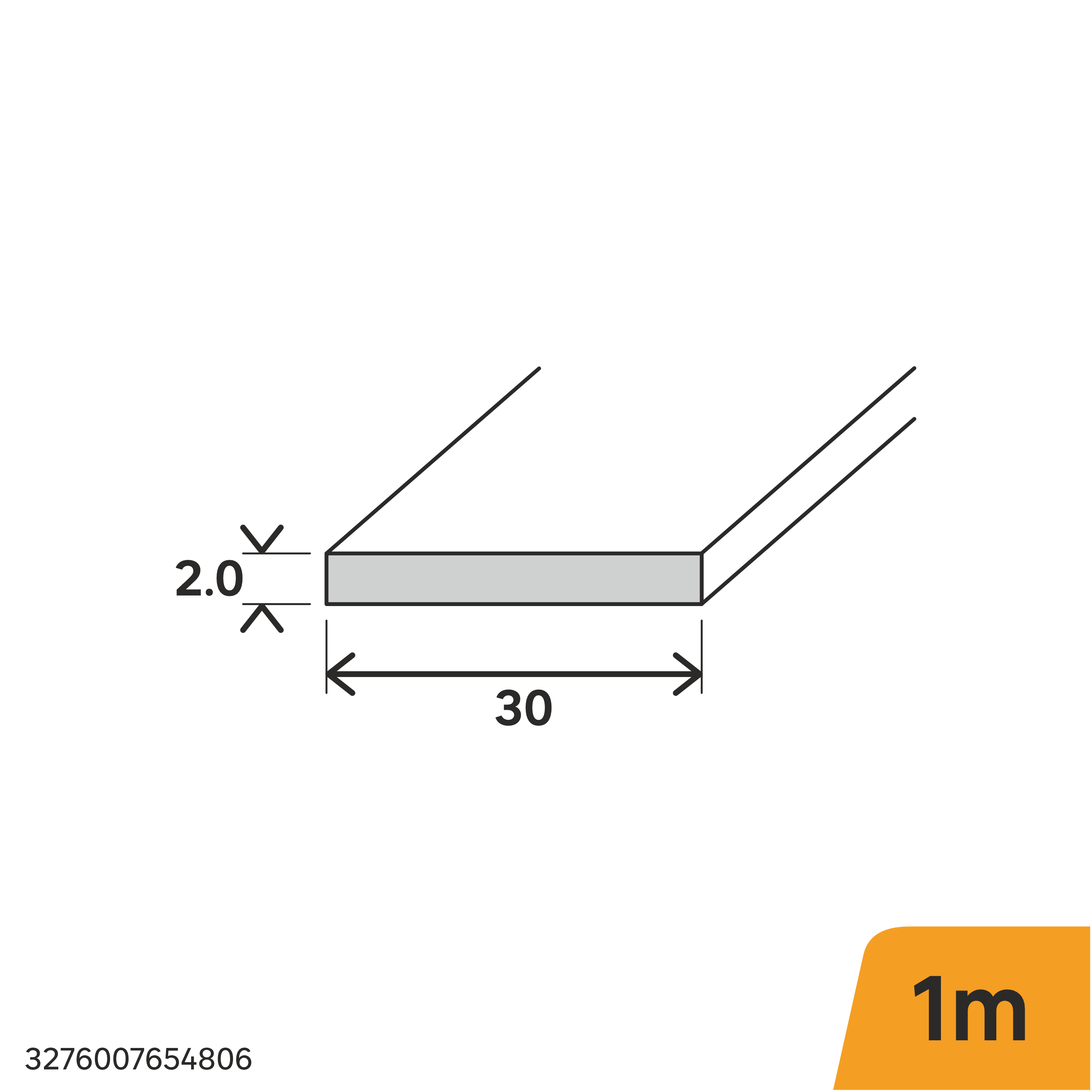 Perfil alumínio anodizado mate 30x2x1 cm Standers - 4