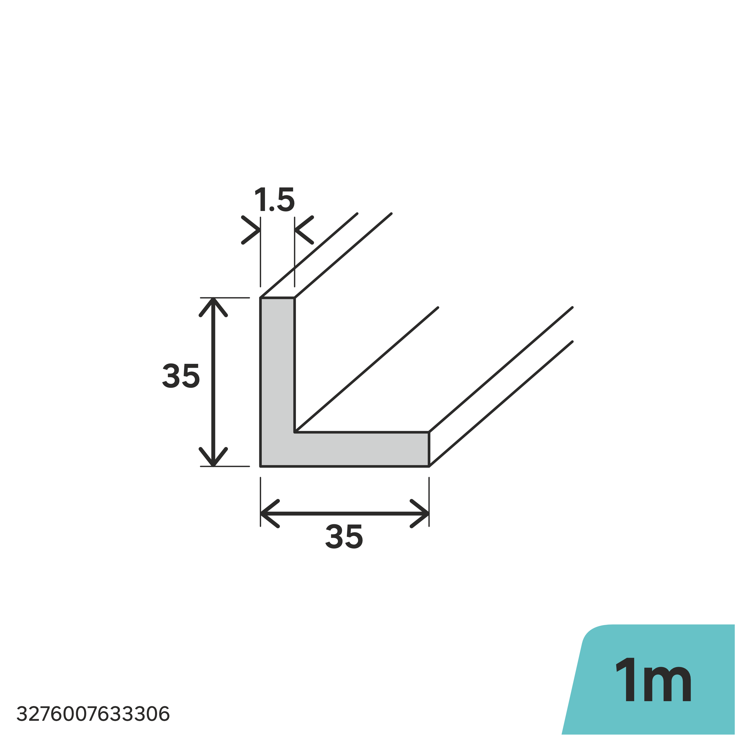 Perfil 35x35x1,5x1 aço galvanizado - 5
