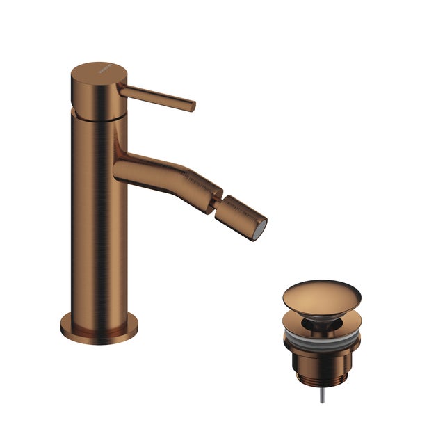 Rubinetto per bidet getto laminare cristallino Loop SANYCCES oro rosa spazzolato lucido