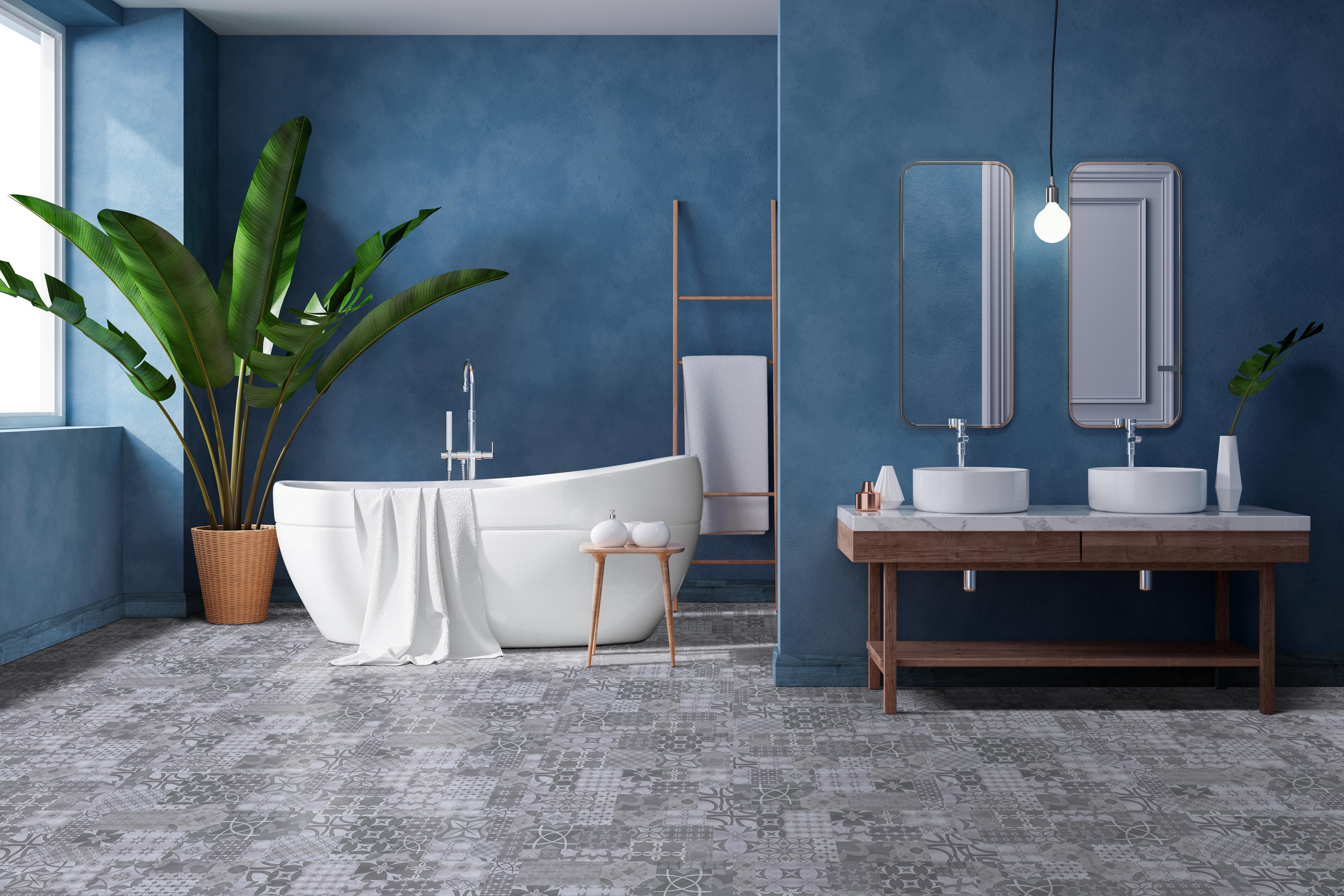 Suelo vinílico SPC clic  Freesia Extrem efecto baldosa gris - 4