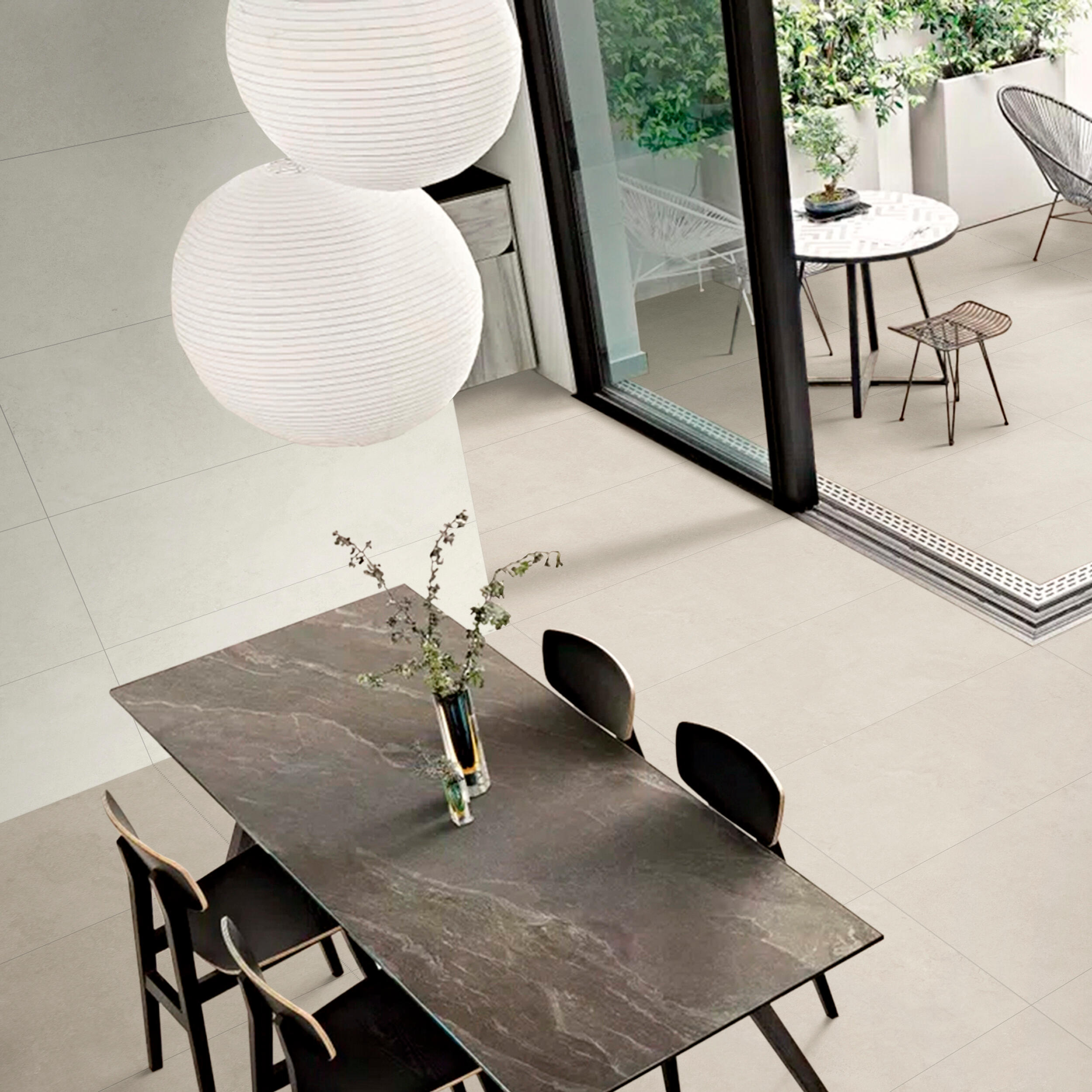 Suelo porcelánico ng badir efecto cemento blanco 120x60 cm c2