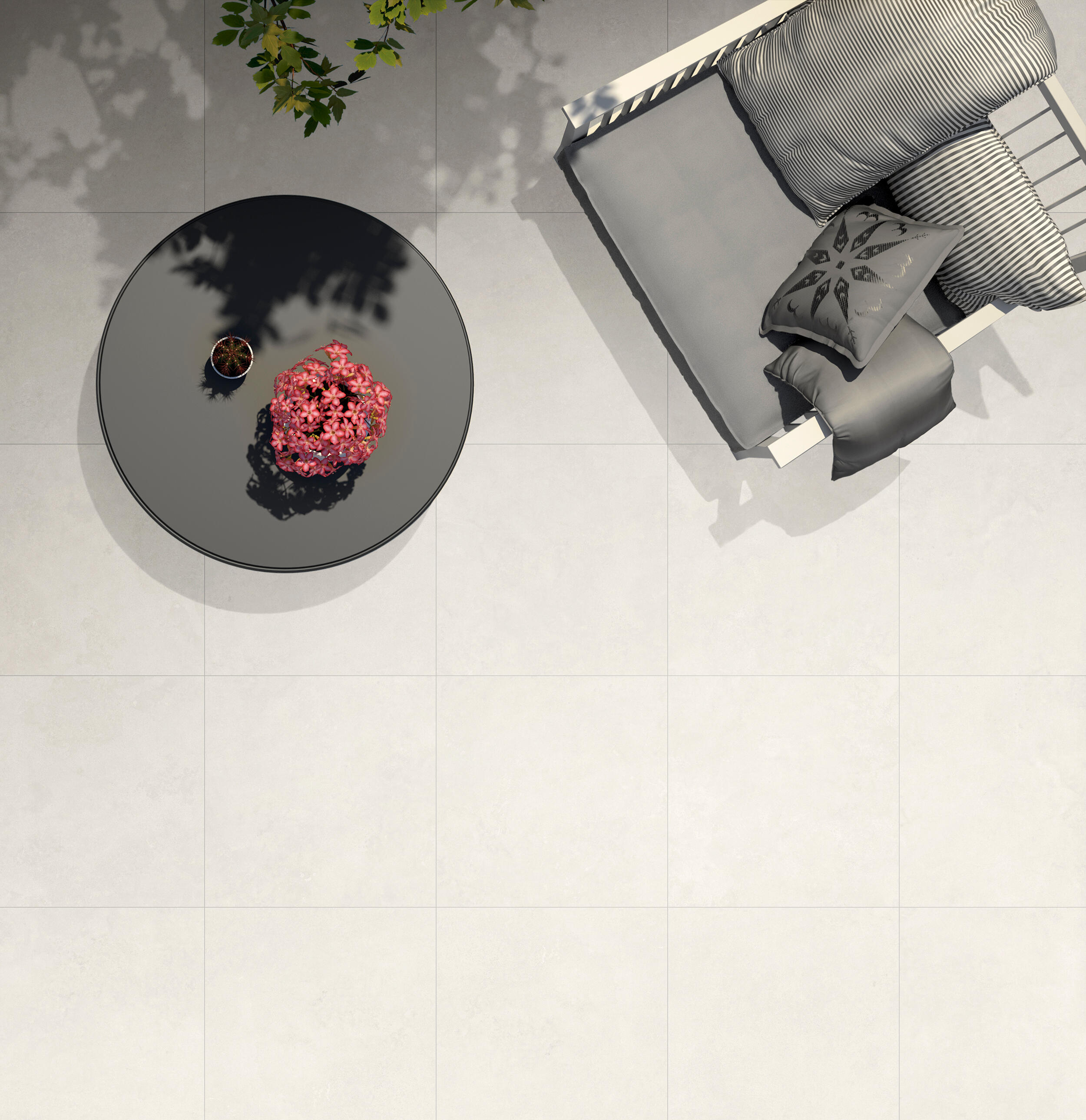Suelo porcelánico ng badir efecto cemento blanco 60x60 cm c3