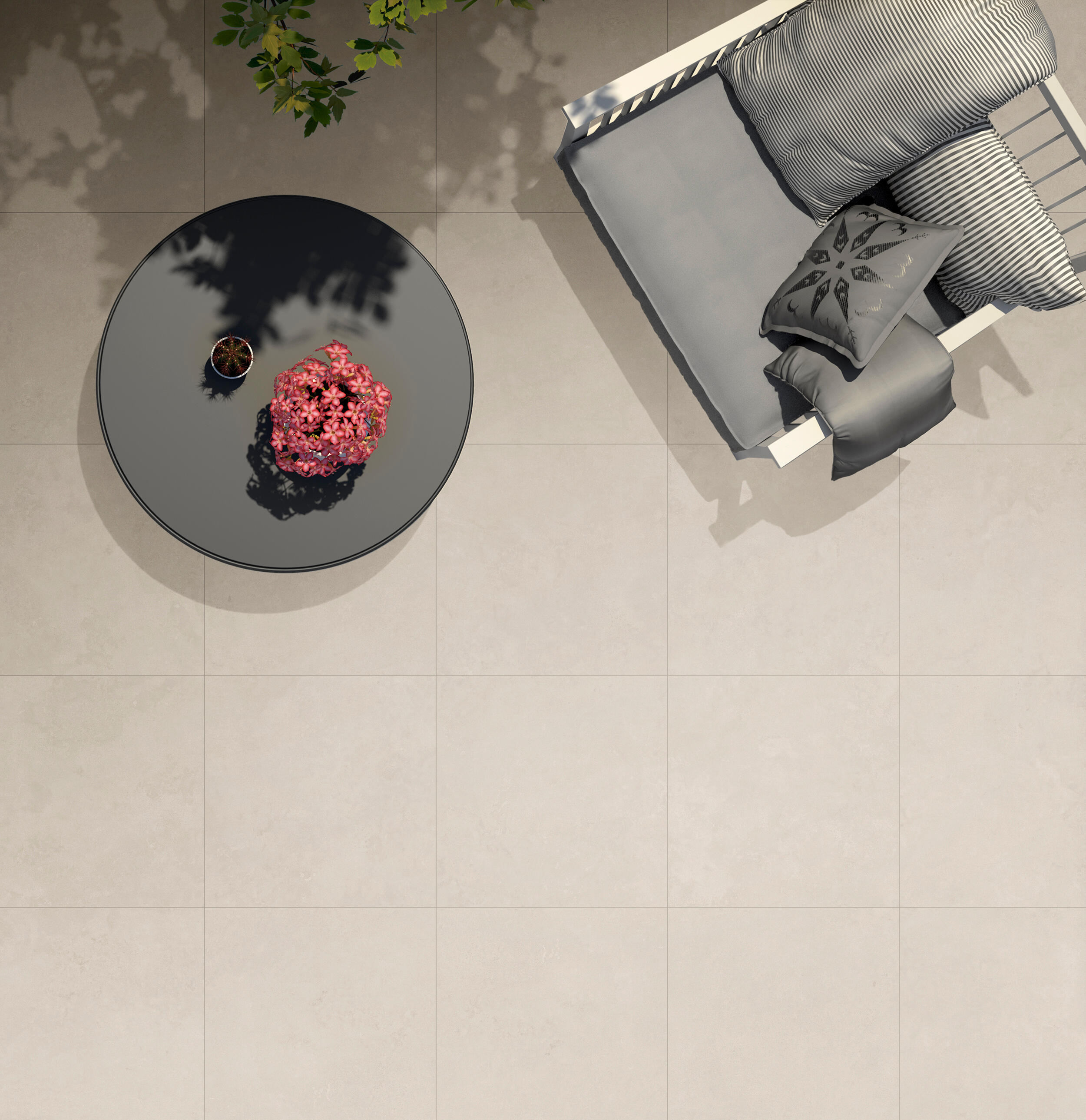 Suelo porcelánico ng badir efecto cemento taupé 60x60 cm c3