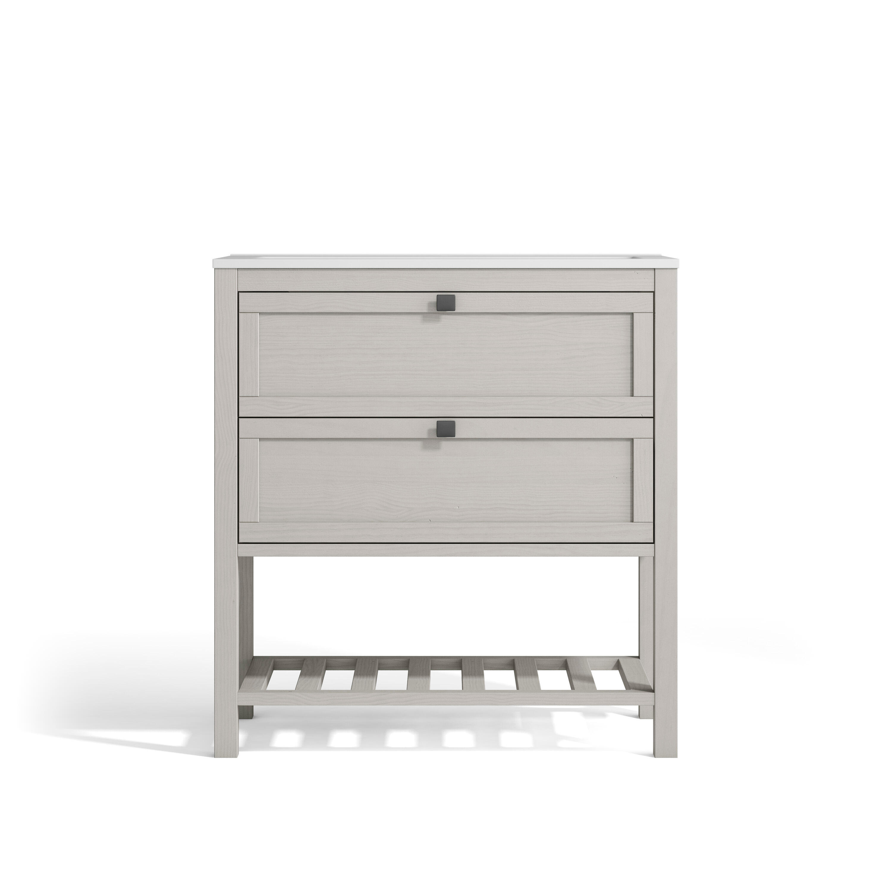 Mueble de baño vintage gris 80x45 cm (lavabo no incluido)