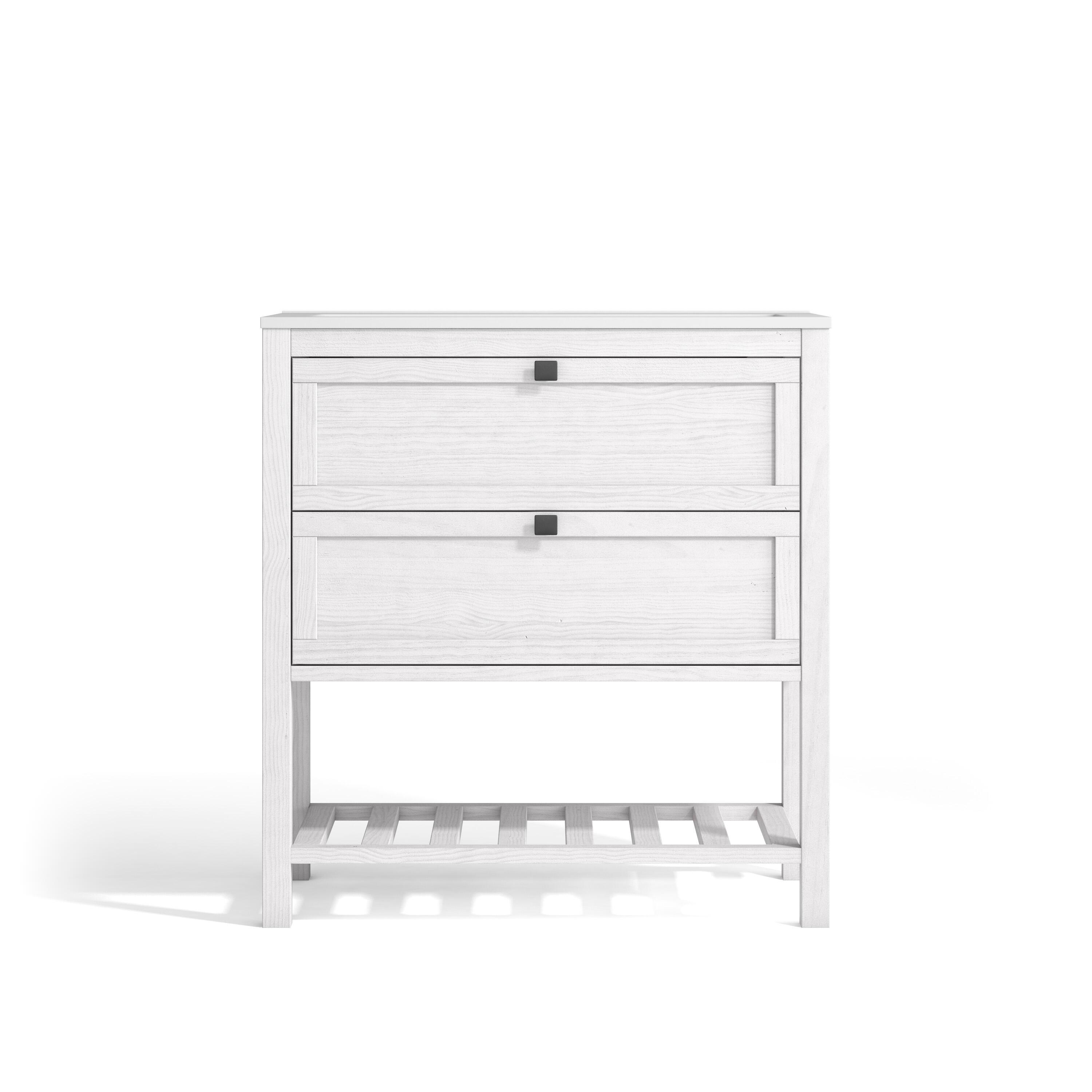 Mueble de baño vintage blanco 80x45 cm (lavabo no incluido)