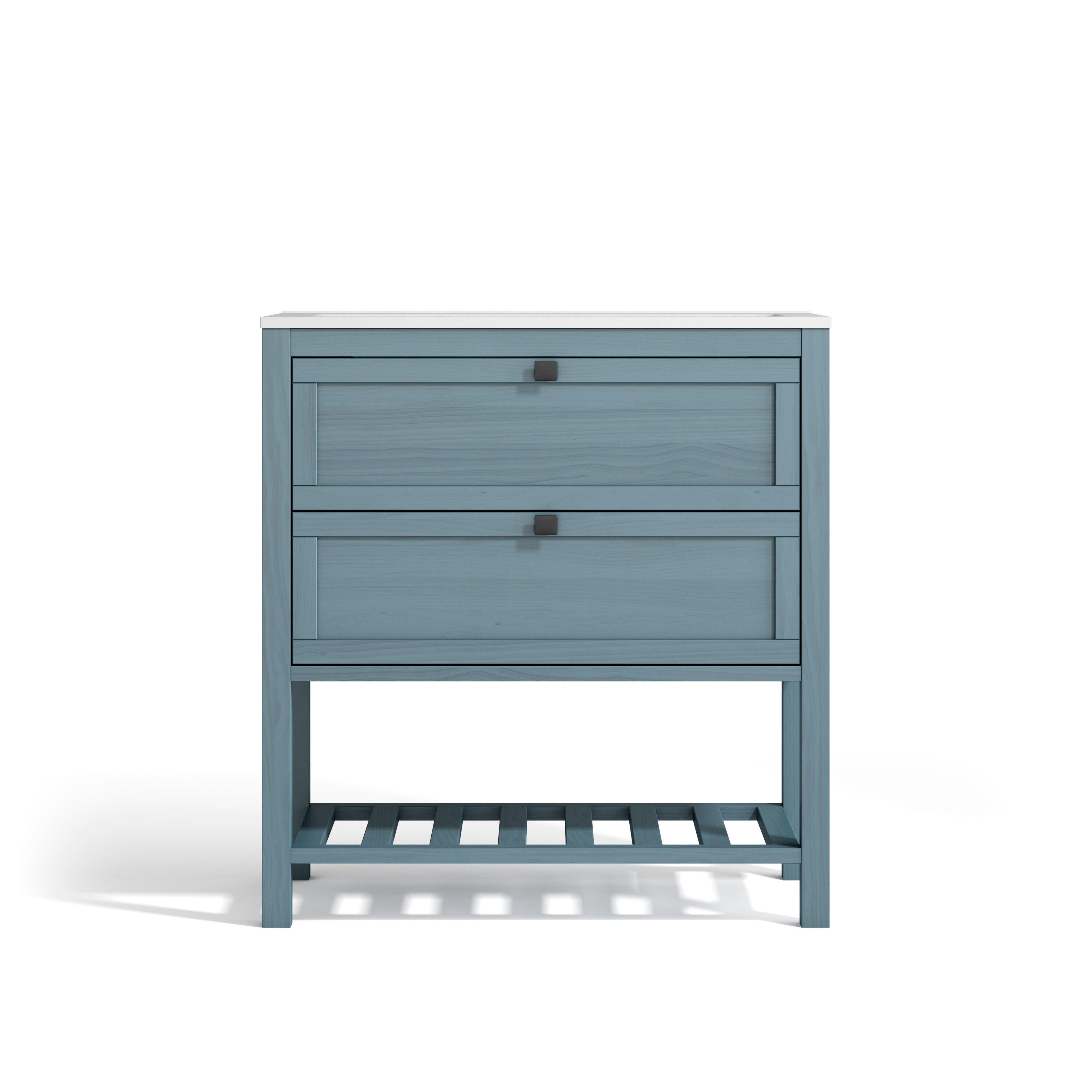 Mueble de baño vintage azul 80x45 cm (lavabo no incluido)