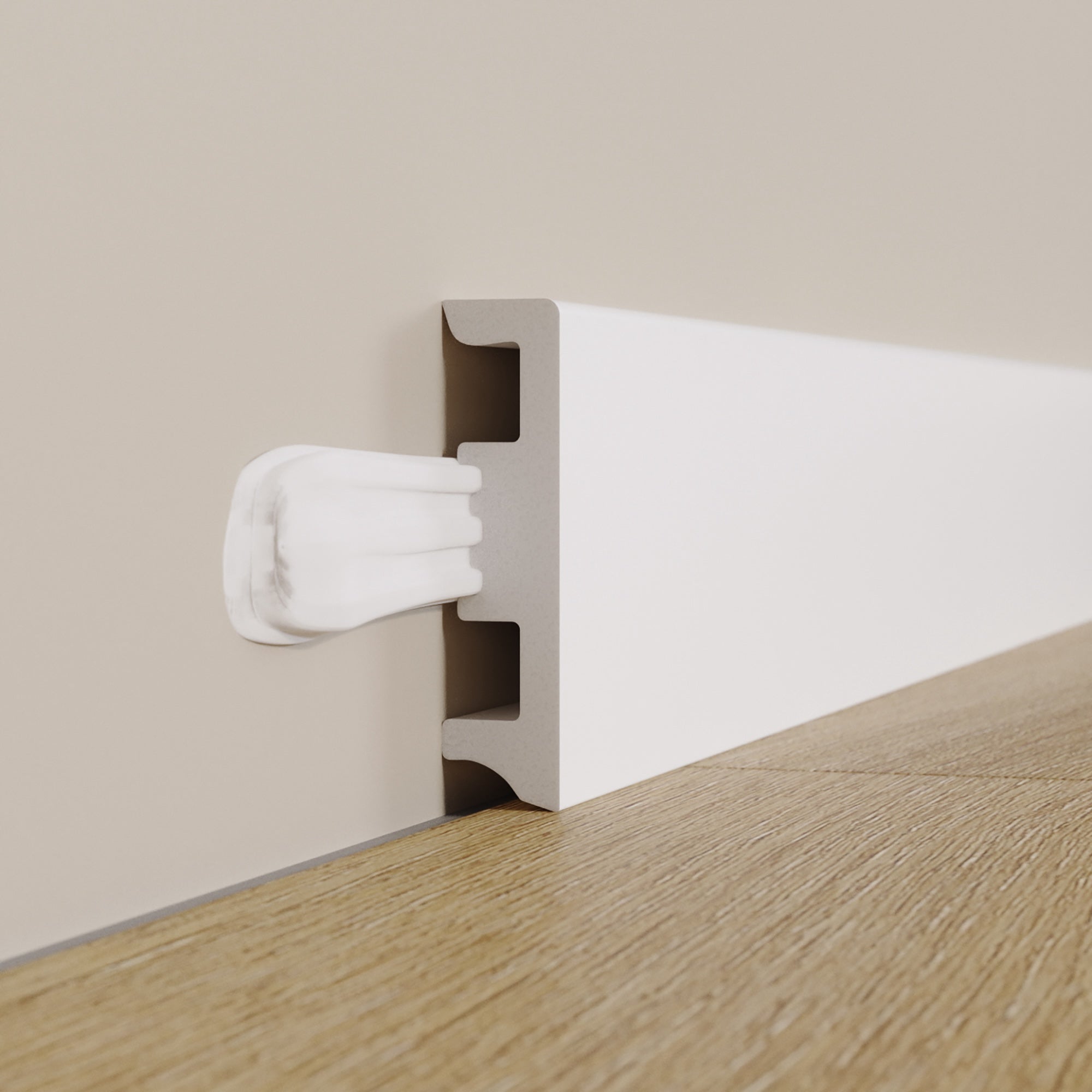 Battiscopa con passacavo STIQ XL 610 ARTENS in polistirene bianco Sp 15 mm x H 6 x L 240 cm - 3